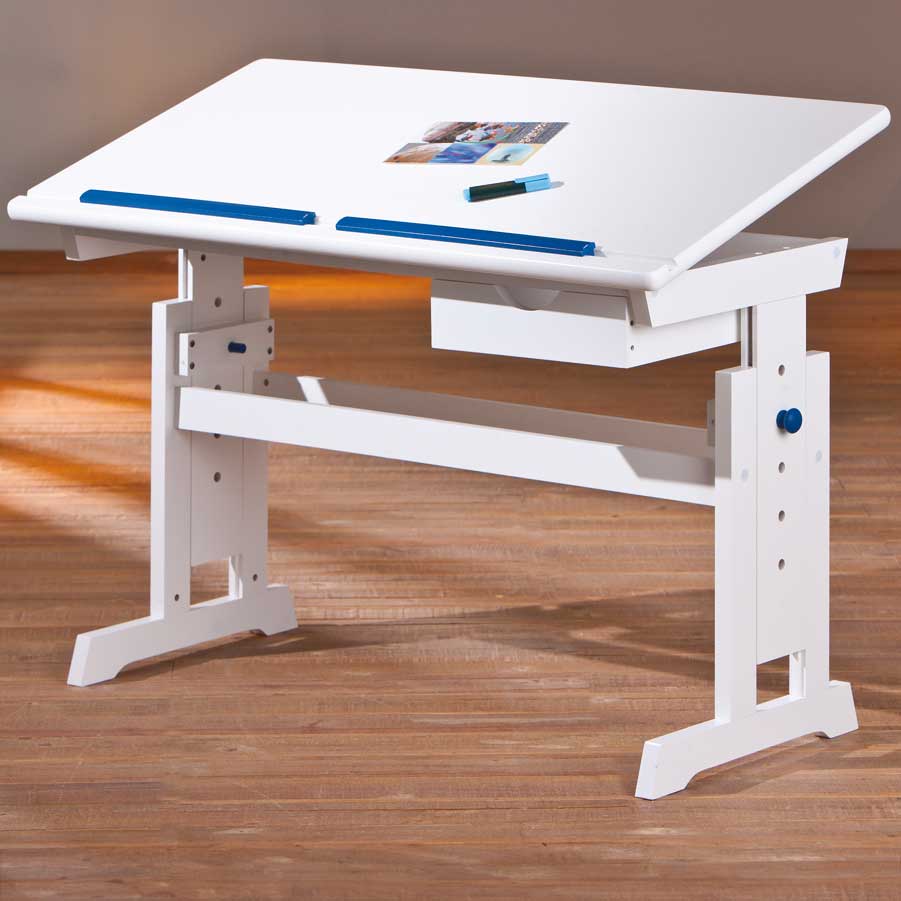 Bureau Dana avec plateau inclinable - bleu/rose - Image 1