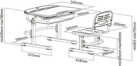 Bureau enfant Comfortline 301 avec plateau inclinable - bleu - Image 3