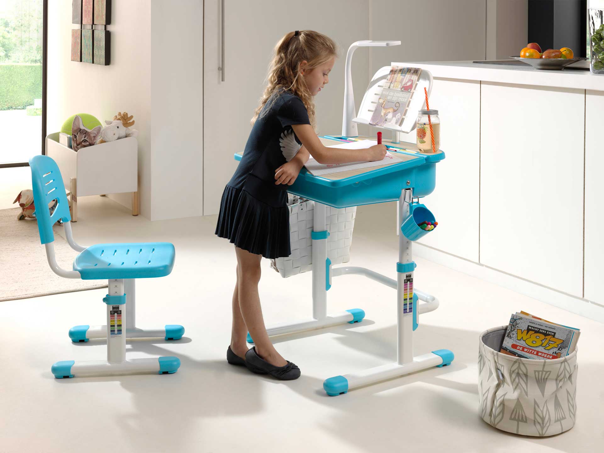 Bureau enfant Comfortline 301 avec plateau inclinable - bleu - Image 7