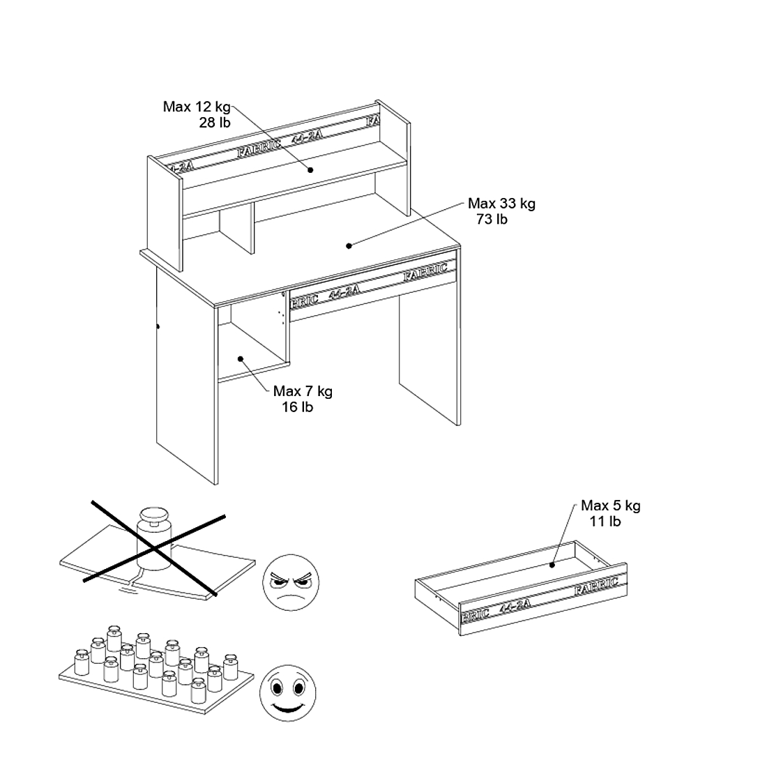 Bureau enfant Fabien Industriel - gris - Image 2