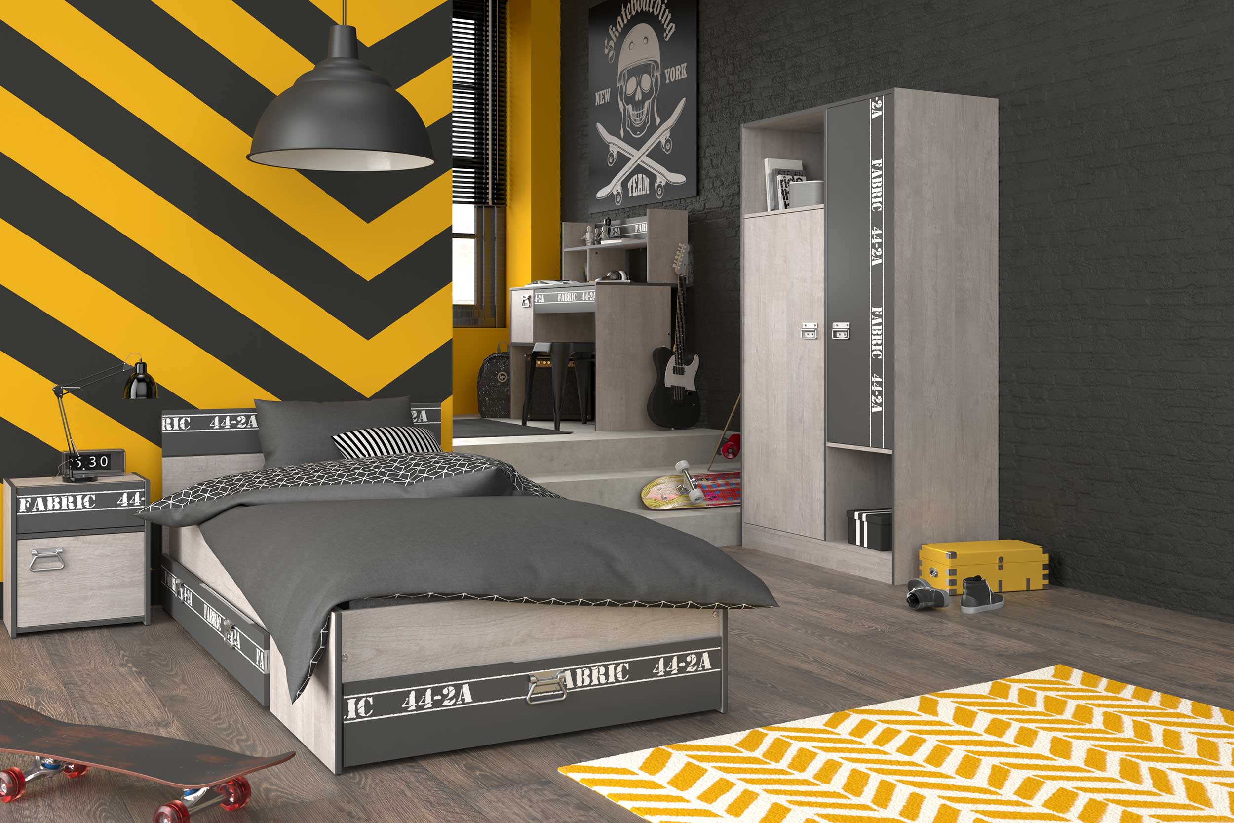 Bureau enfant Fabien Industriel - gris - Image 4