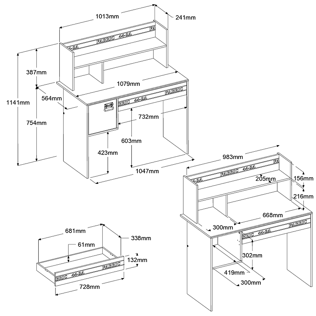 Bureau enfant Fabien Industriel - gris - Image 5