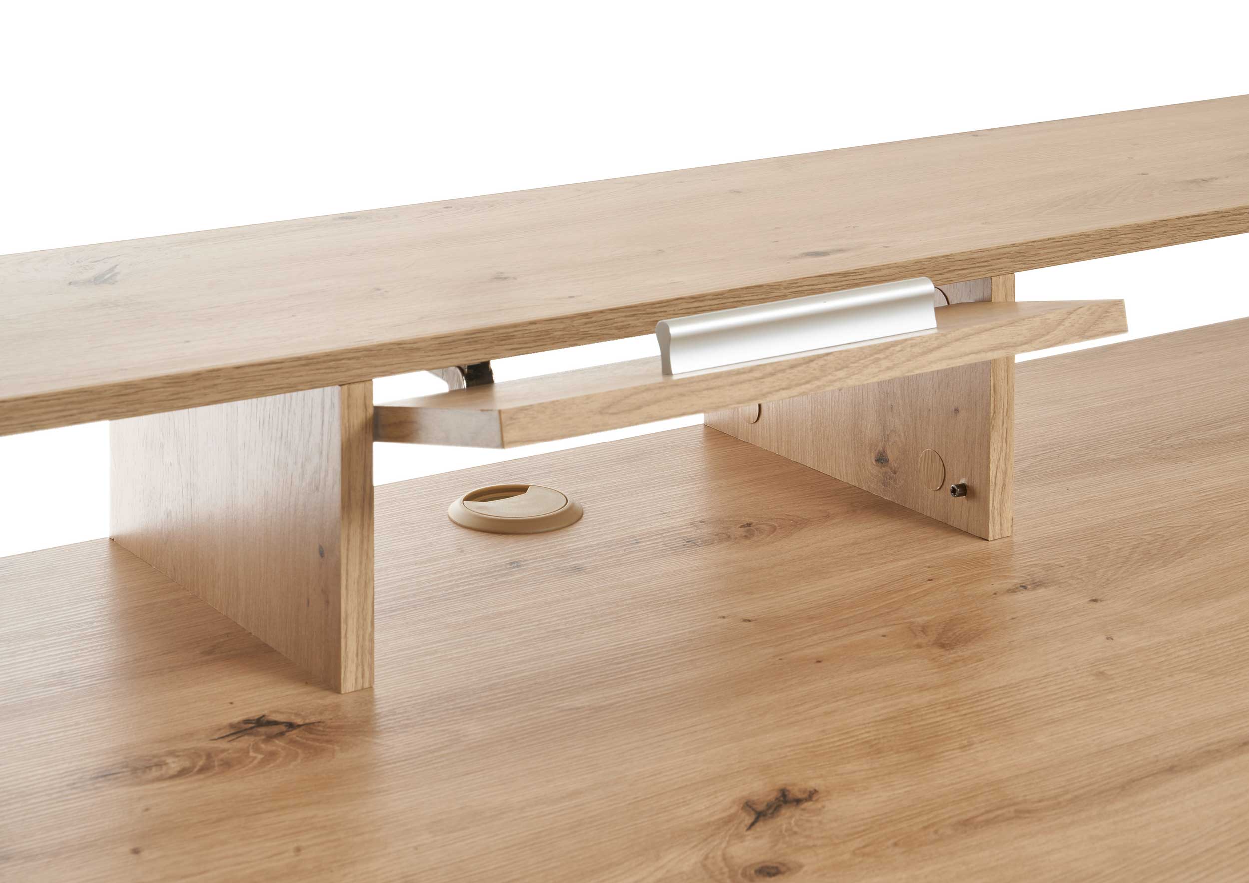 Bureau gaming Tudi éclairage compris - gris/bois - Image 3