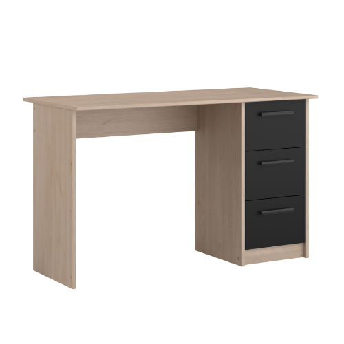 Bureau Infino avec 3 tiroirs - chêne/noir - Image 6