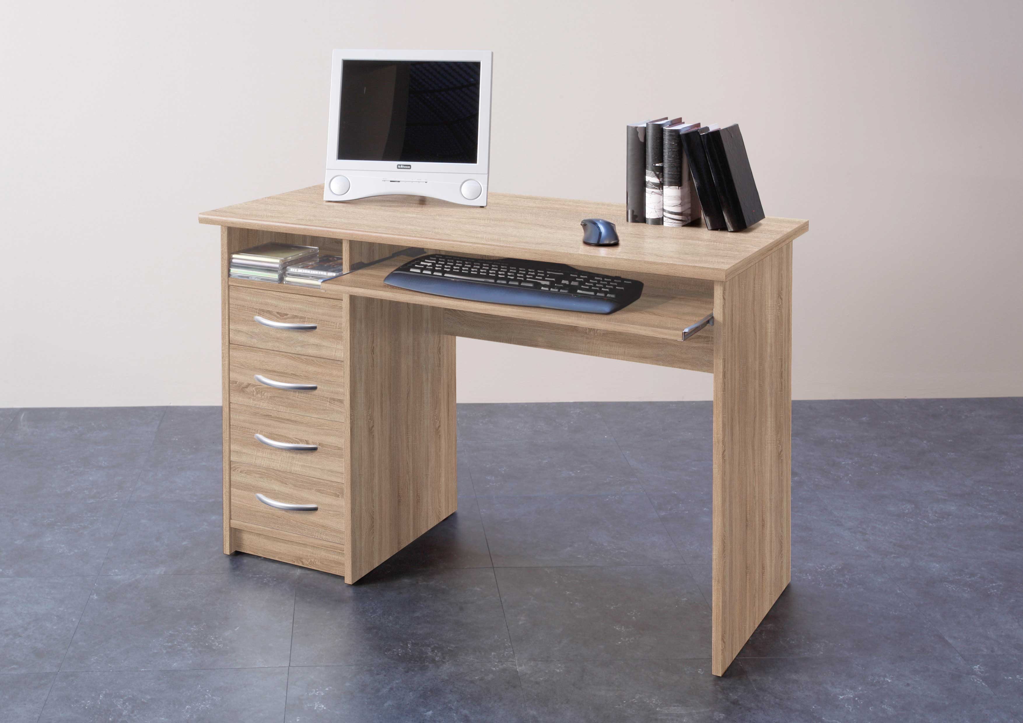 Bureau Jils 110cm avec 4 tiroirs - chêne - Image 2