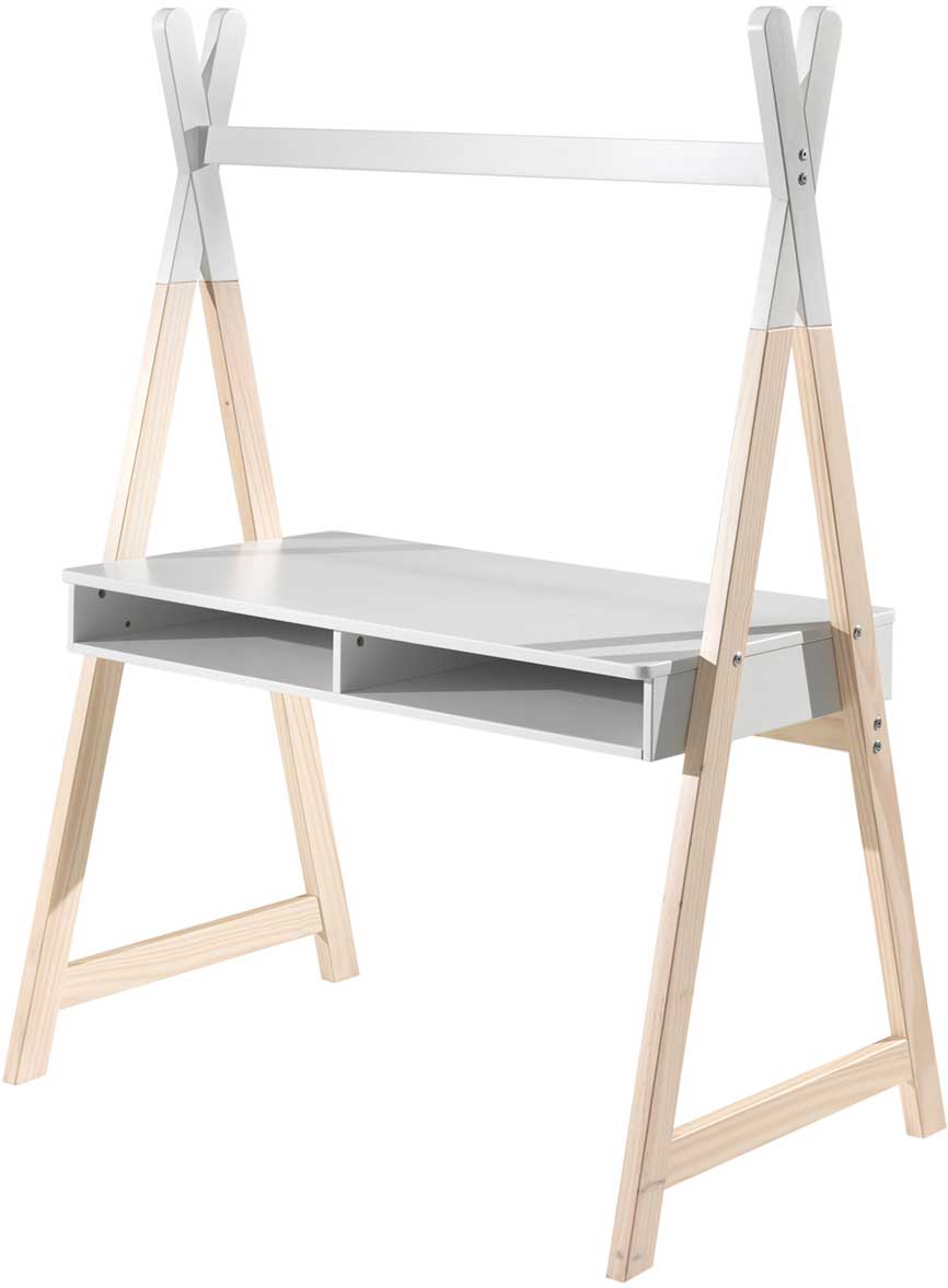 Bureau Kiddy Tipi 116x75 MDF - pin /blanc - Image 3