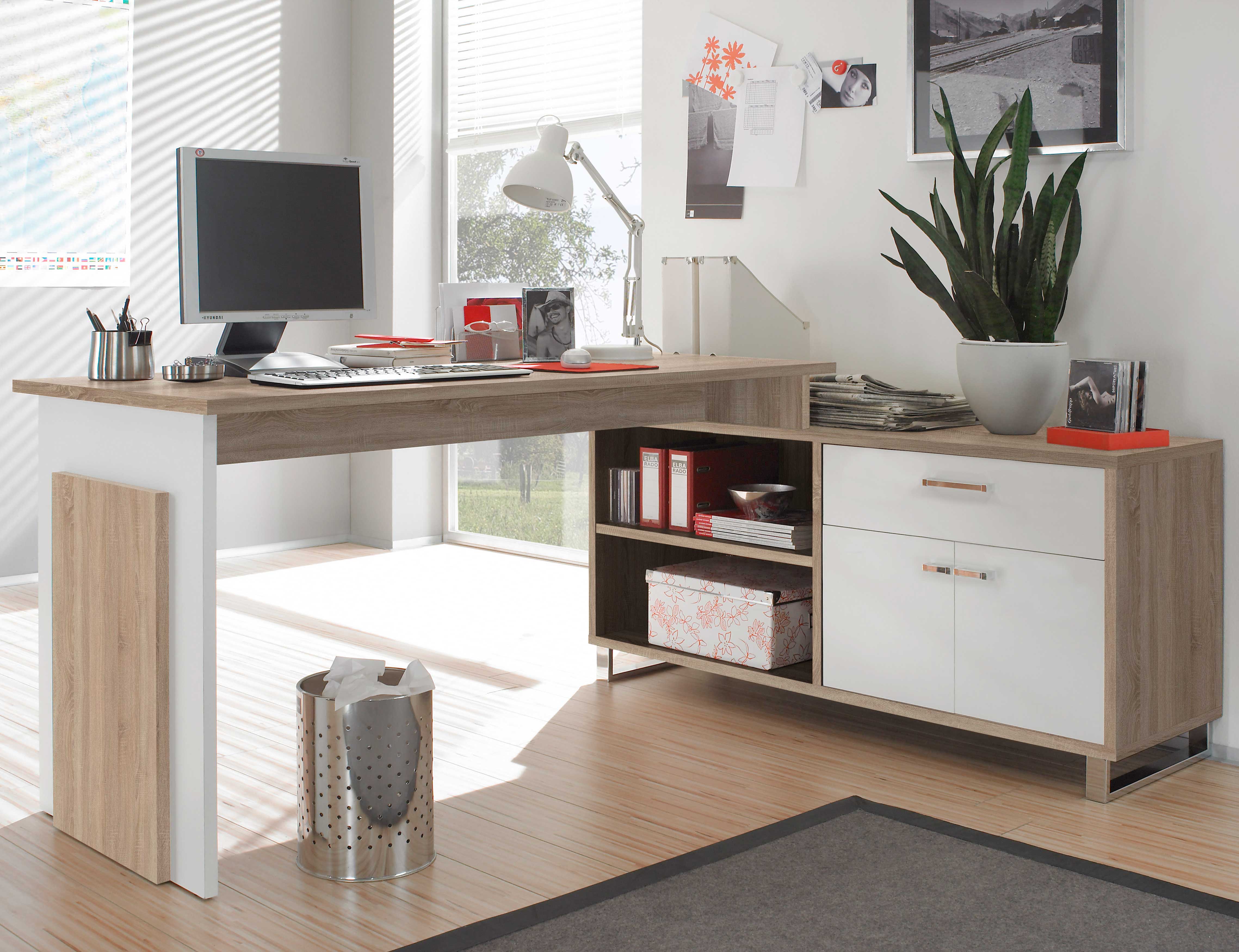 Bureau Klopp - chêne/blanc - Image 1