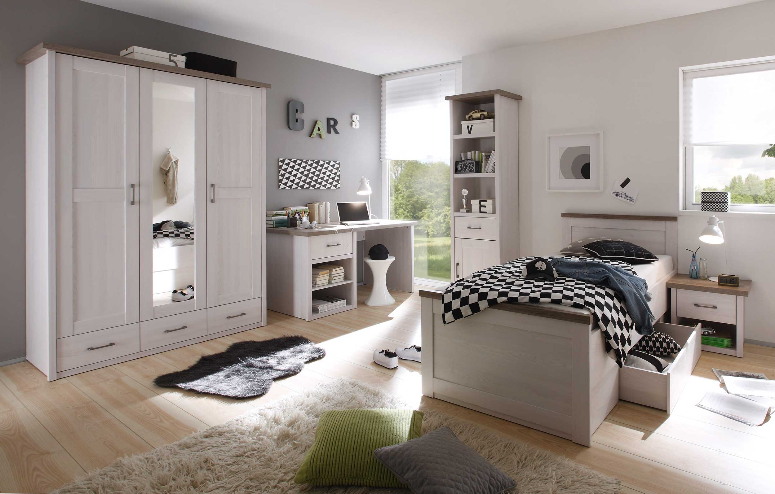 Bureau Larnaca 141cm avec 1 tiroir - blanc - Image 4