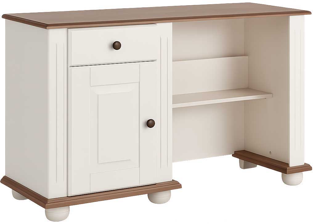 Bureau Laurel 120cm - blanc/brun - Image 2