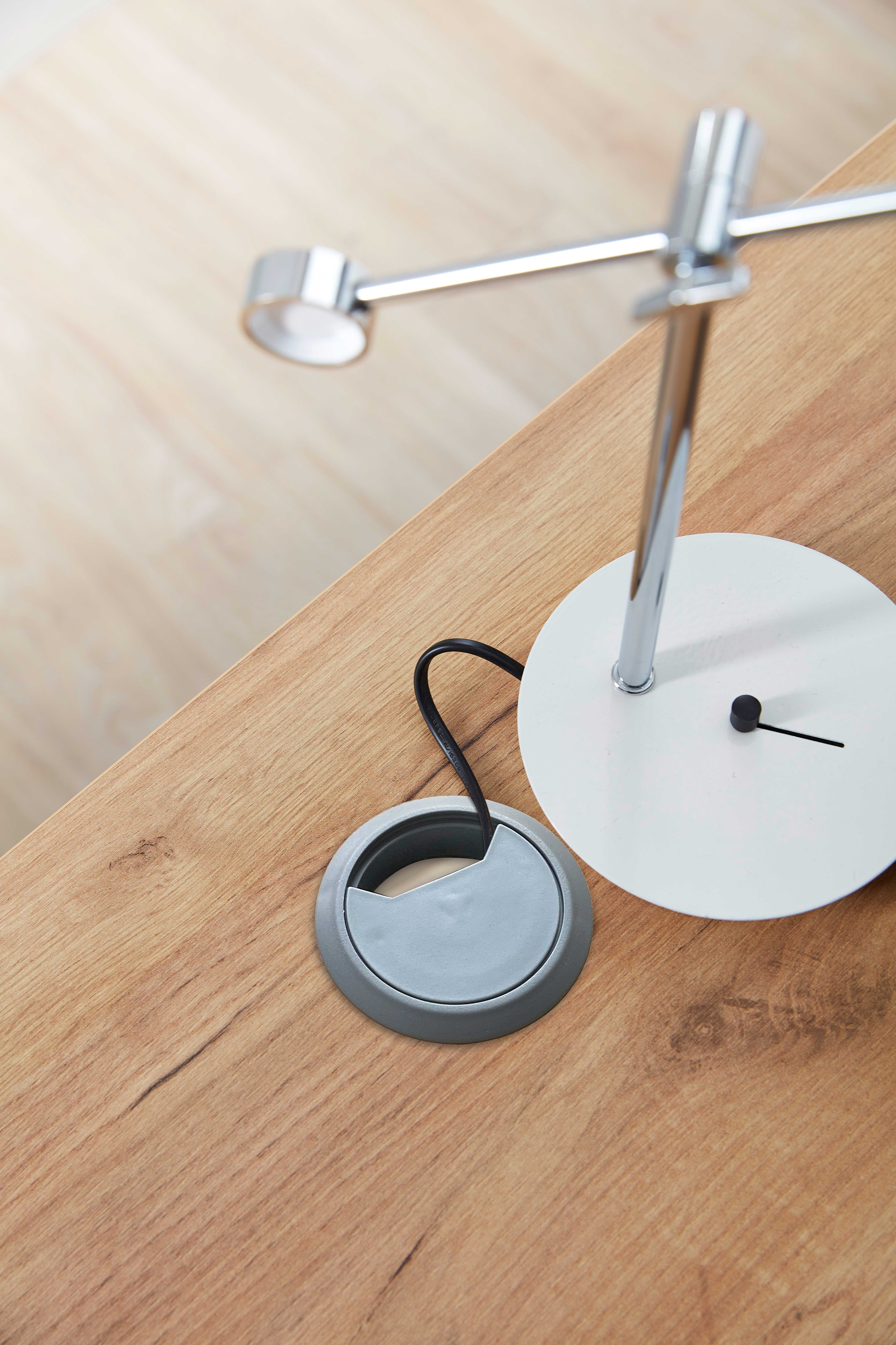 Bureau Lloris 158cm - blanc/chêne - Image 5