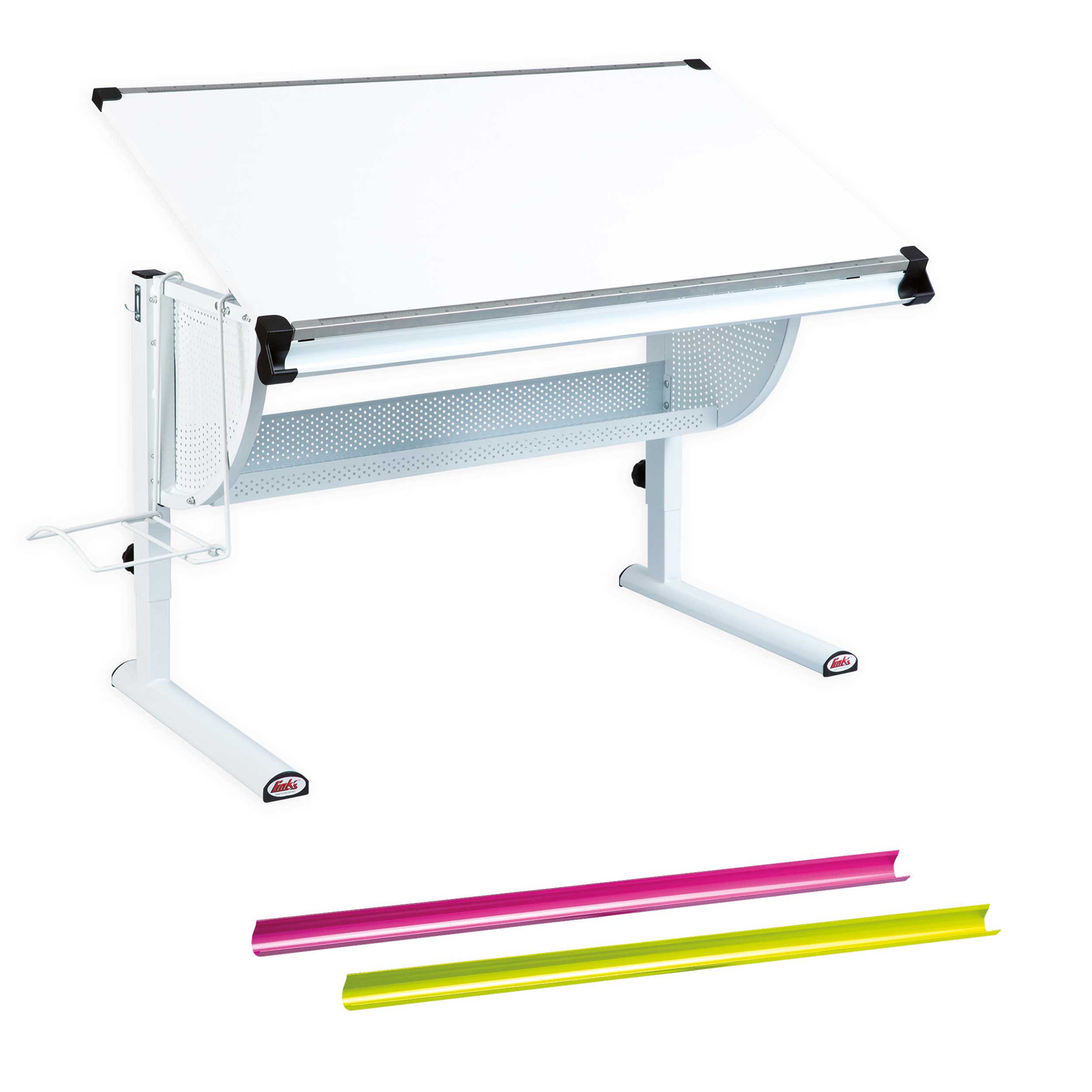 Bureau Matthijs avec plateau inclinable - blanc