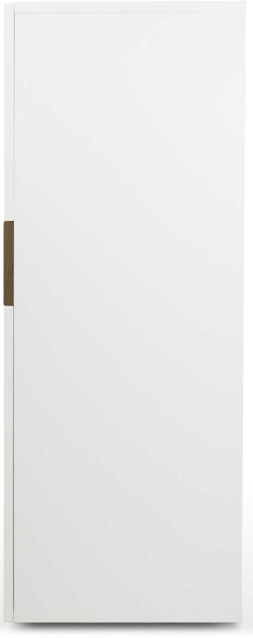 Bureau/meuble de rangement Fox 110cm - blanc/noyer - Image 3