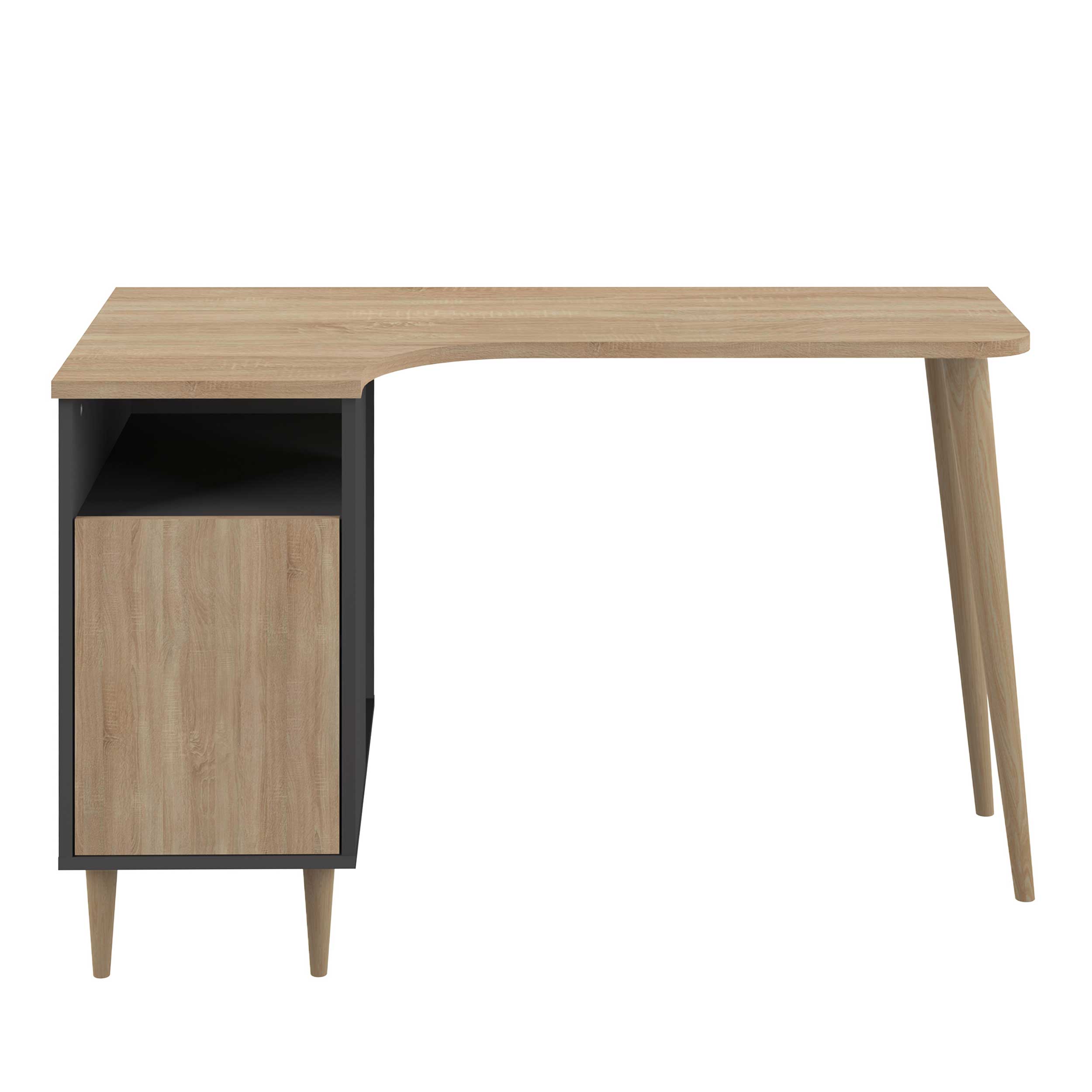 Bureau Nosk 120cm avec 1 porte - noir/chêne - Image 6