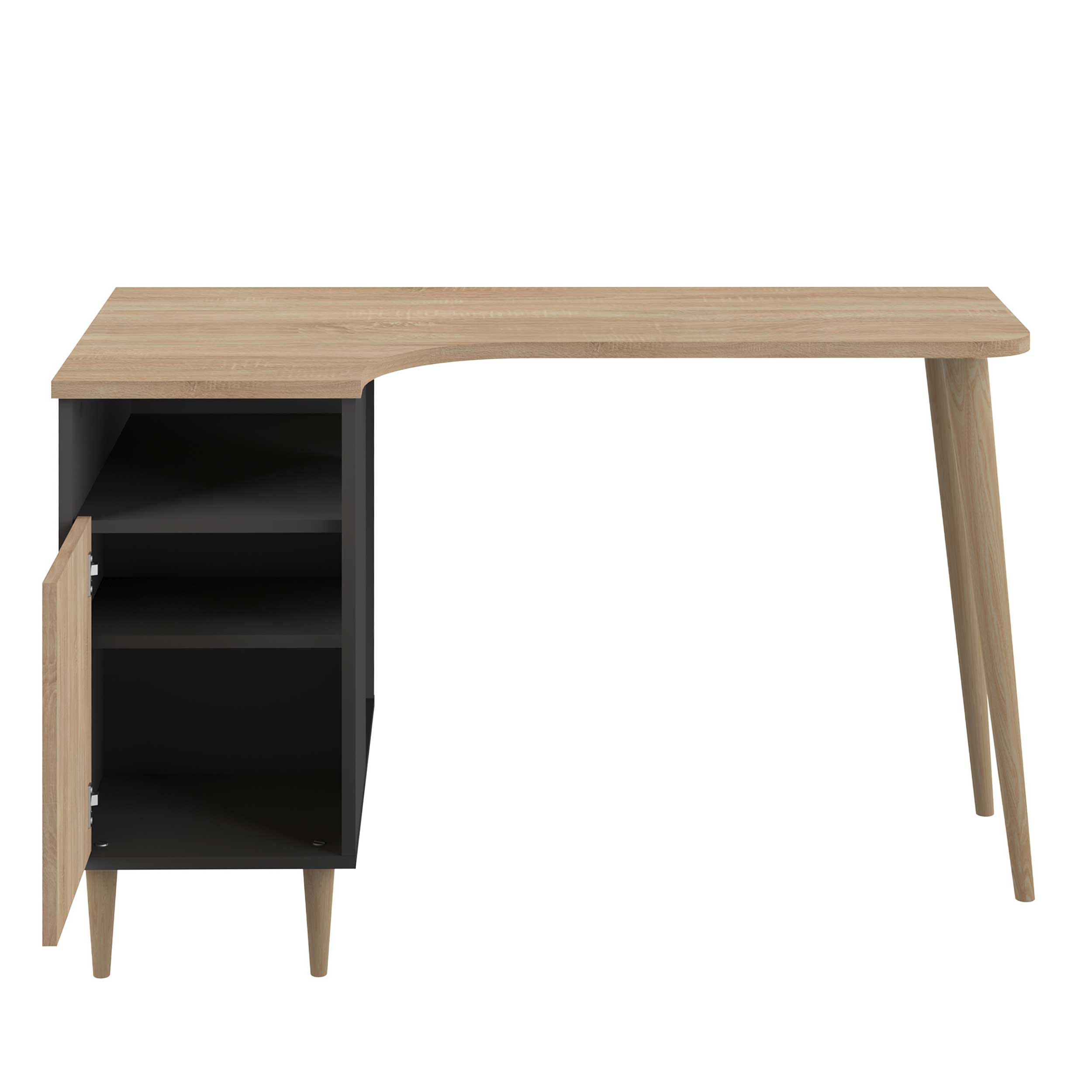 Bureau Nosk 120cm avec 1 porte - noir/chêne - Image 8
