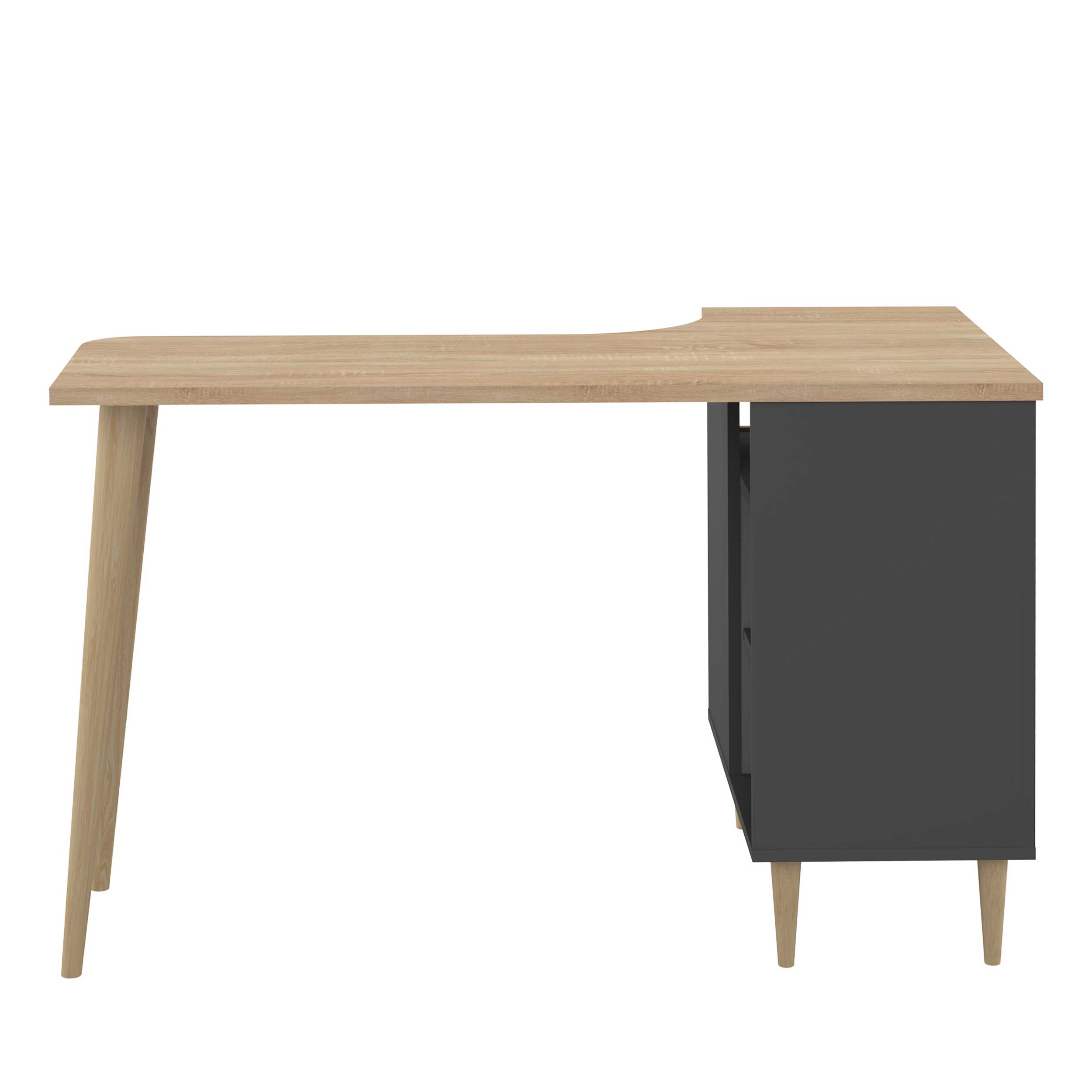 Bureau Nosk 120cm avec 1 porte - noir/chêne - Image 9
