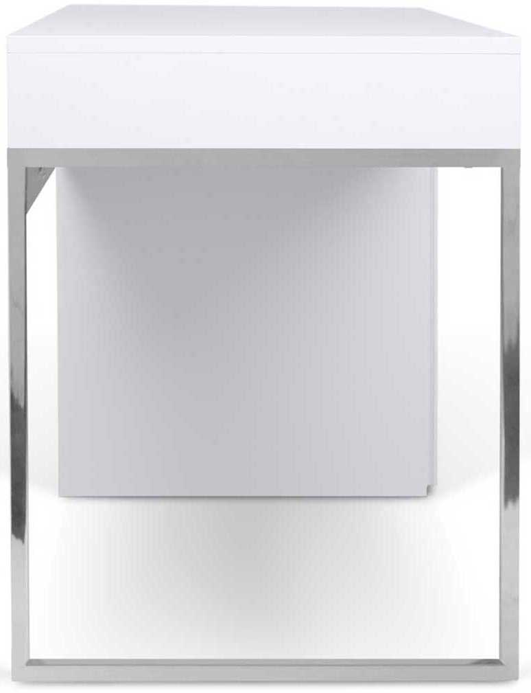 Bureau Prado 130cm - blanc/chrome - Image 3