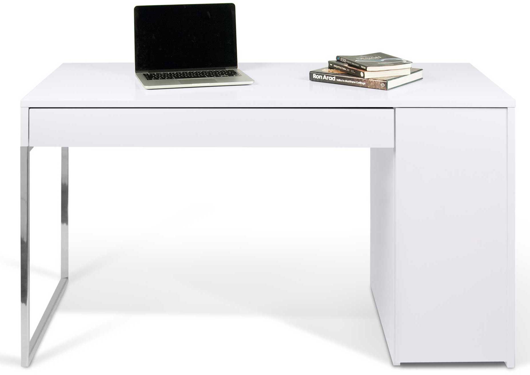 Bureau Prado 130cm - blanc/chrome - Image 10