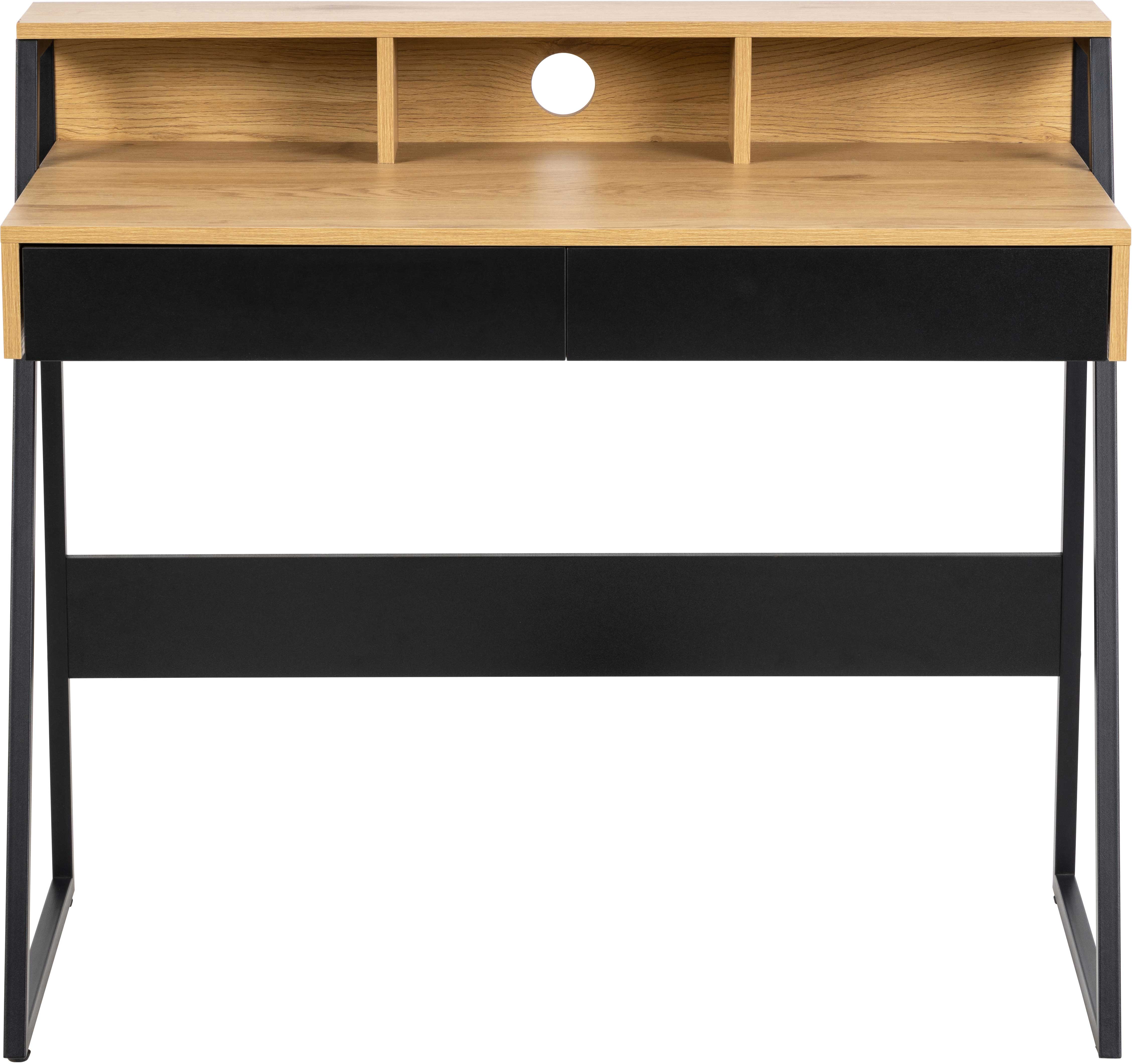 Bureau Reece 100cm - noir/chêne - Image 7