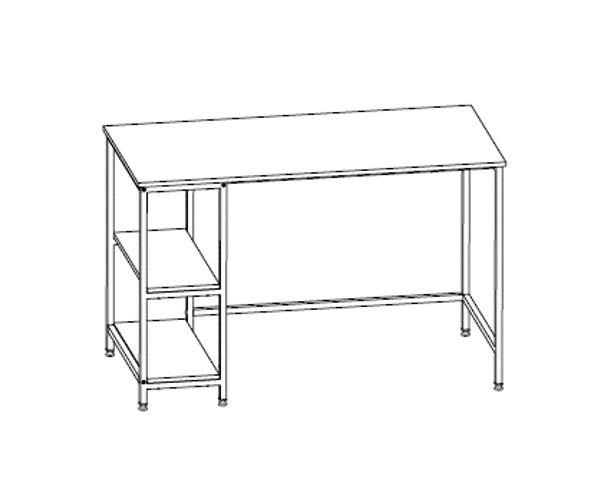 Bureau Riko 120cm avec 2 étagères - noir/brun - Image 2