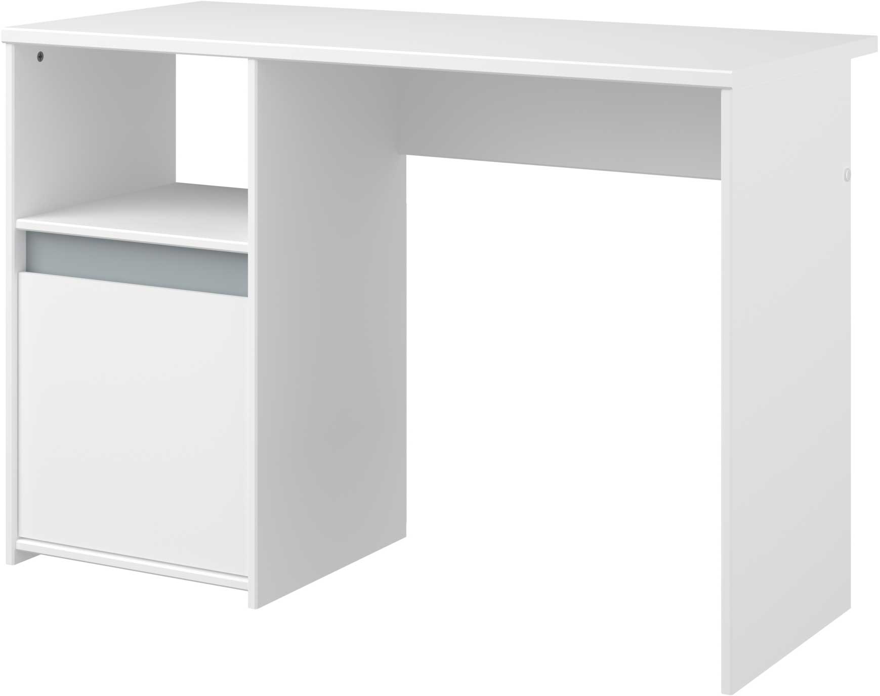 Bureau Rue 110cm avec armoire - blanc/gris ou blanc/rose - Image 9