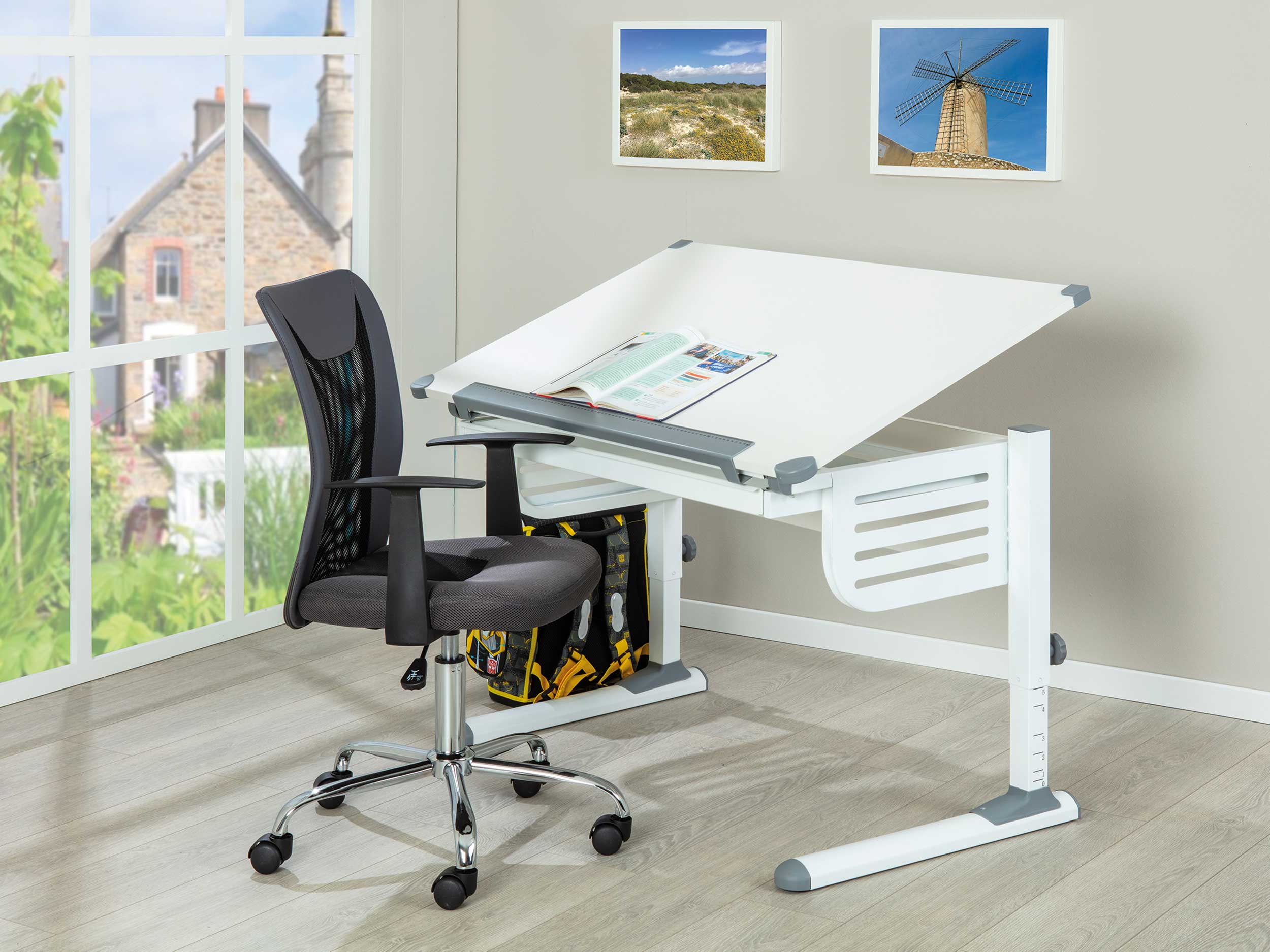 Bureau Skalare 110cm réglable - blanc - Image 8