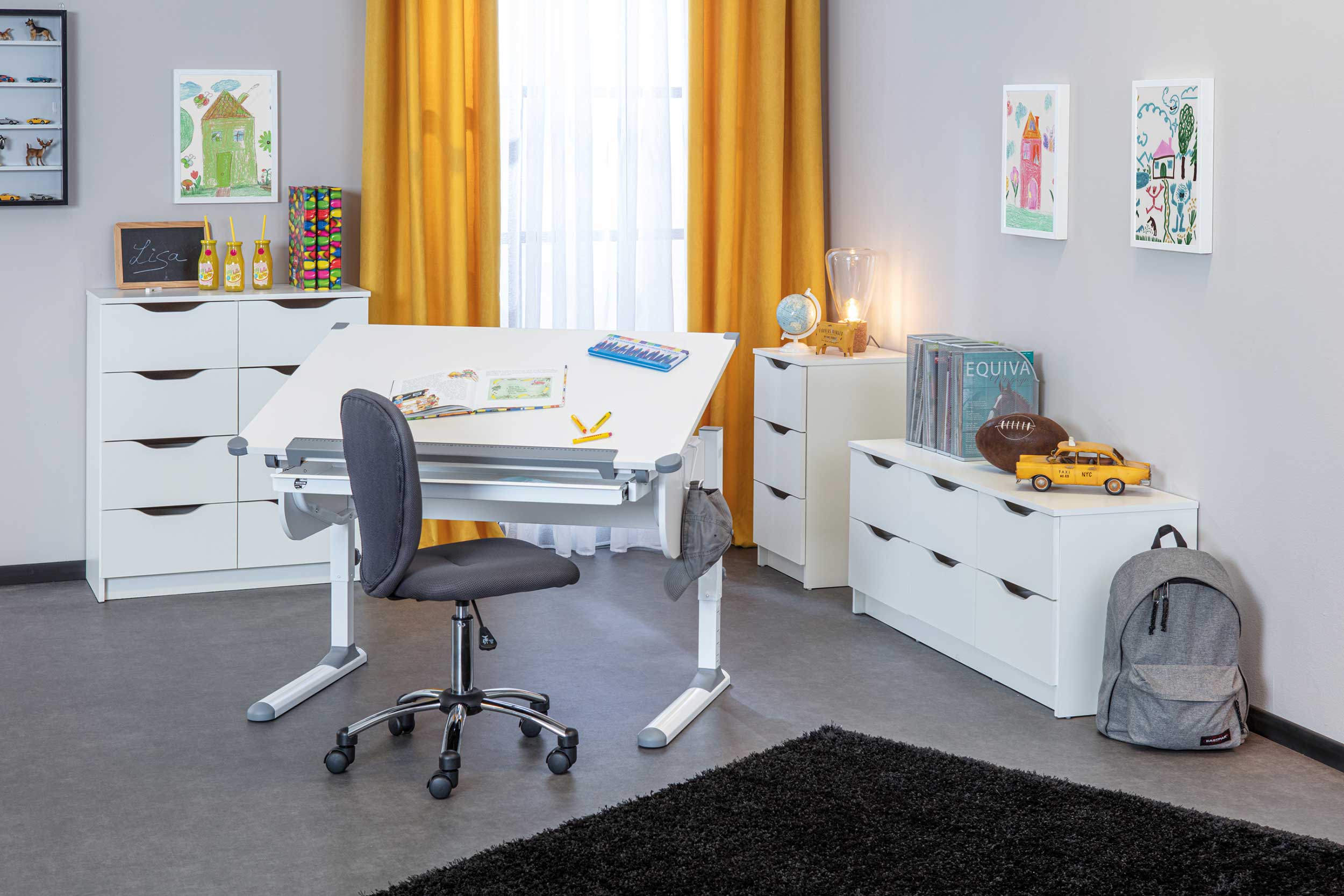 Bureau Studare 110cm réglable - blanc - Image 8