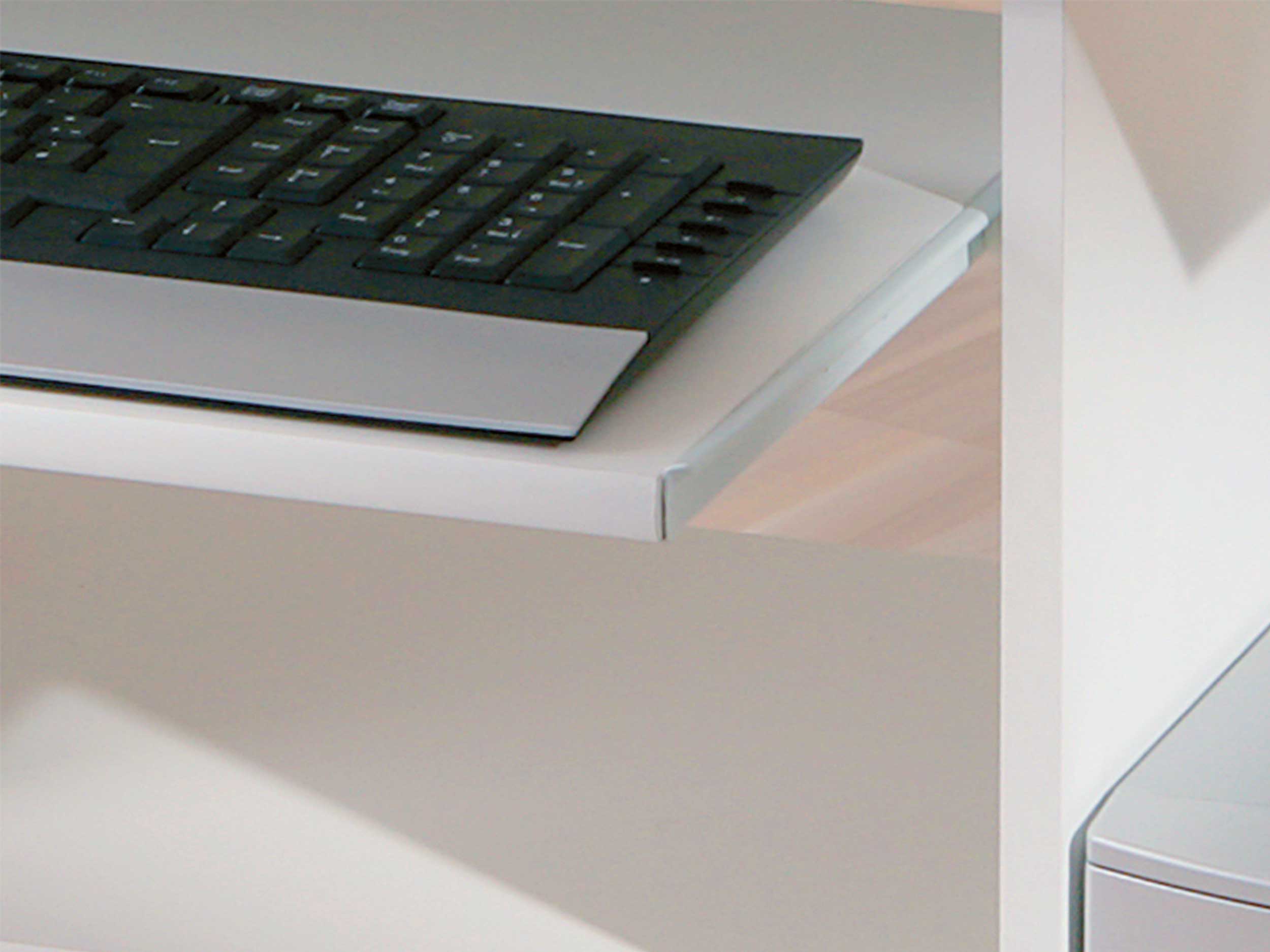 Bureau sur roulettes pour ordinateur Adda - blanc - Image 2