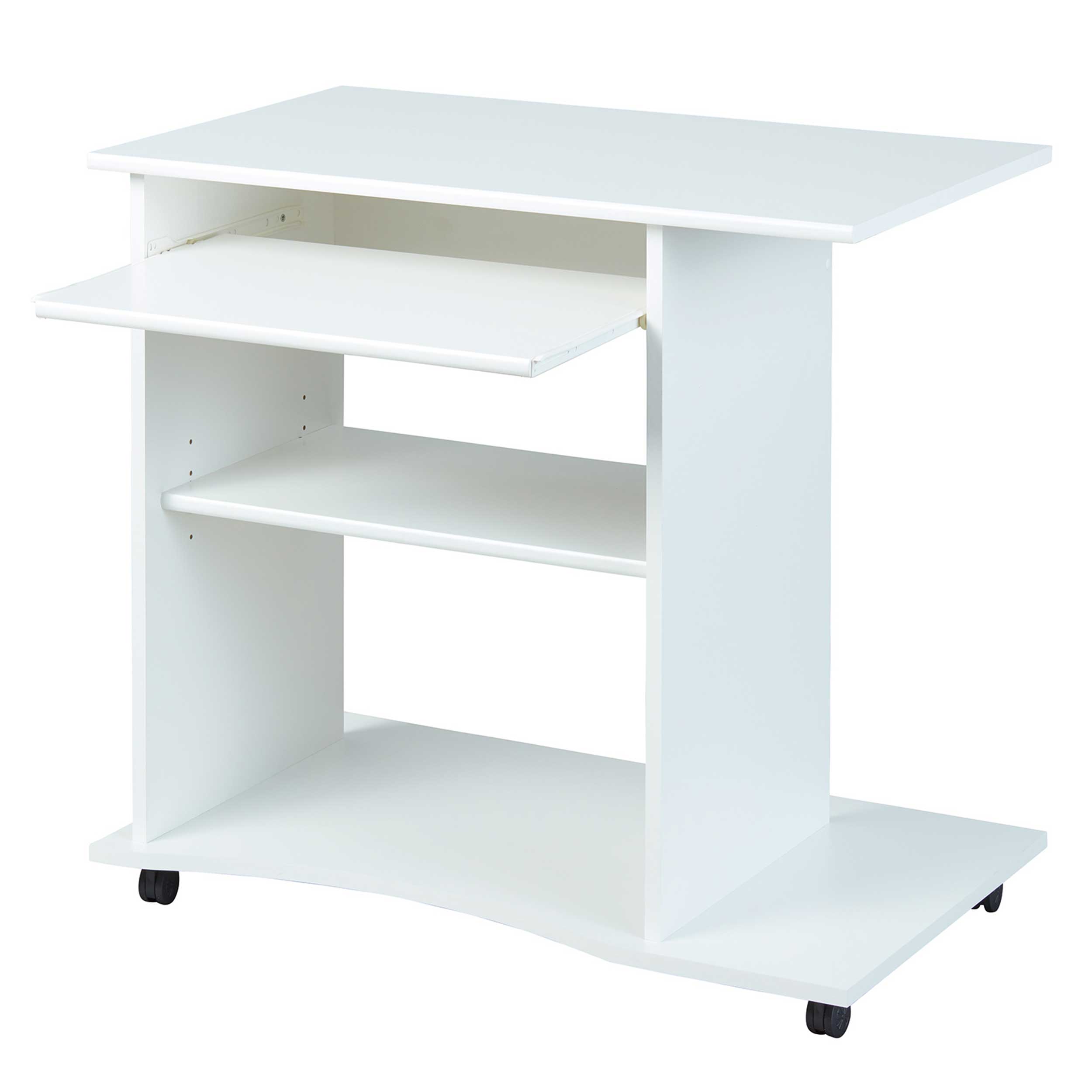 Bureau sur roulettes pour ordinateur Adda - blanc - Image 6