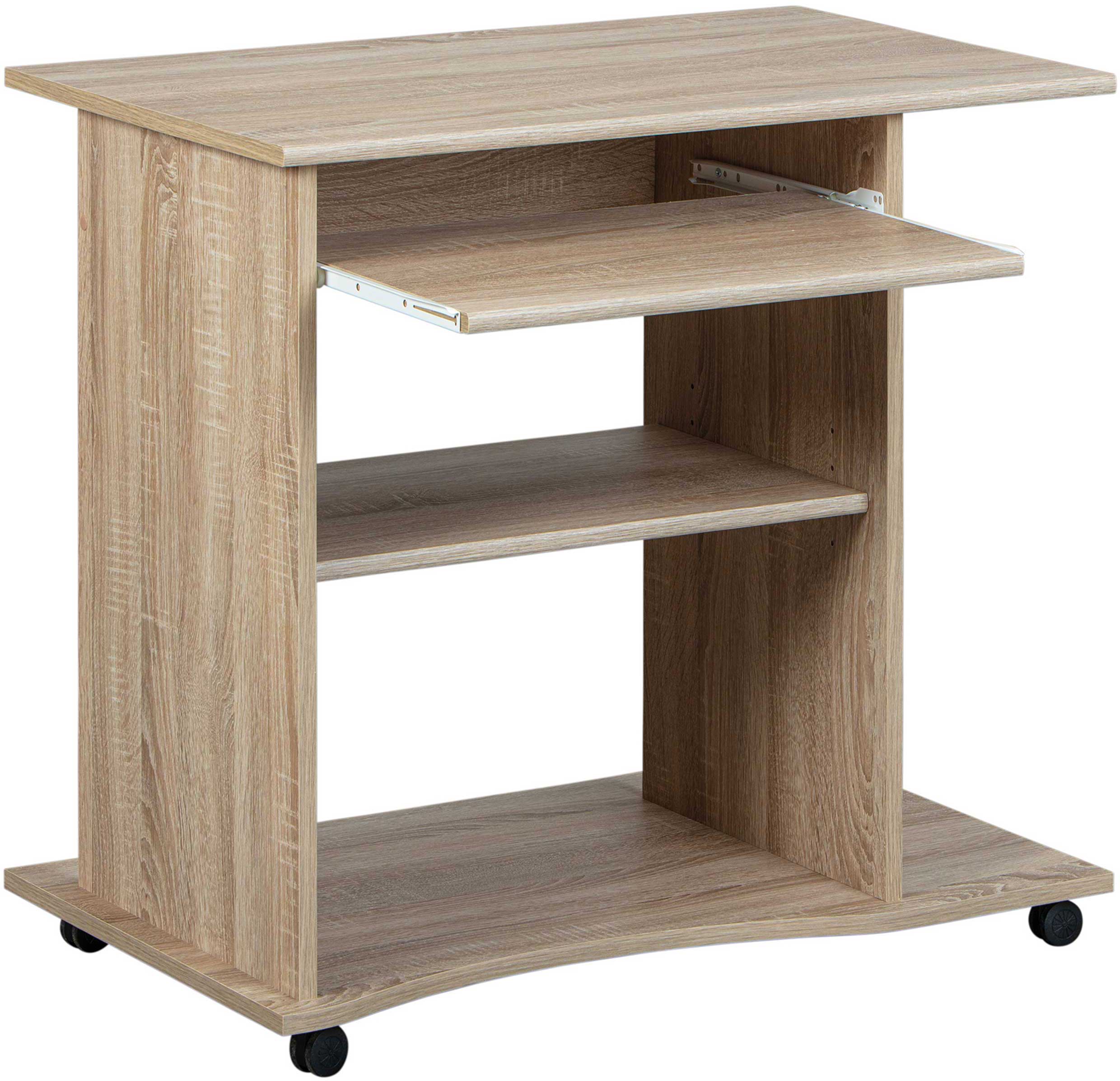 Bureau sur roulettes pour ordinateur Adda - chêne - Image 5