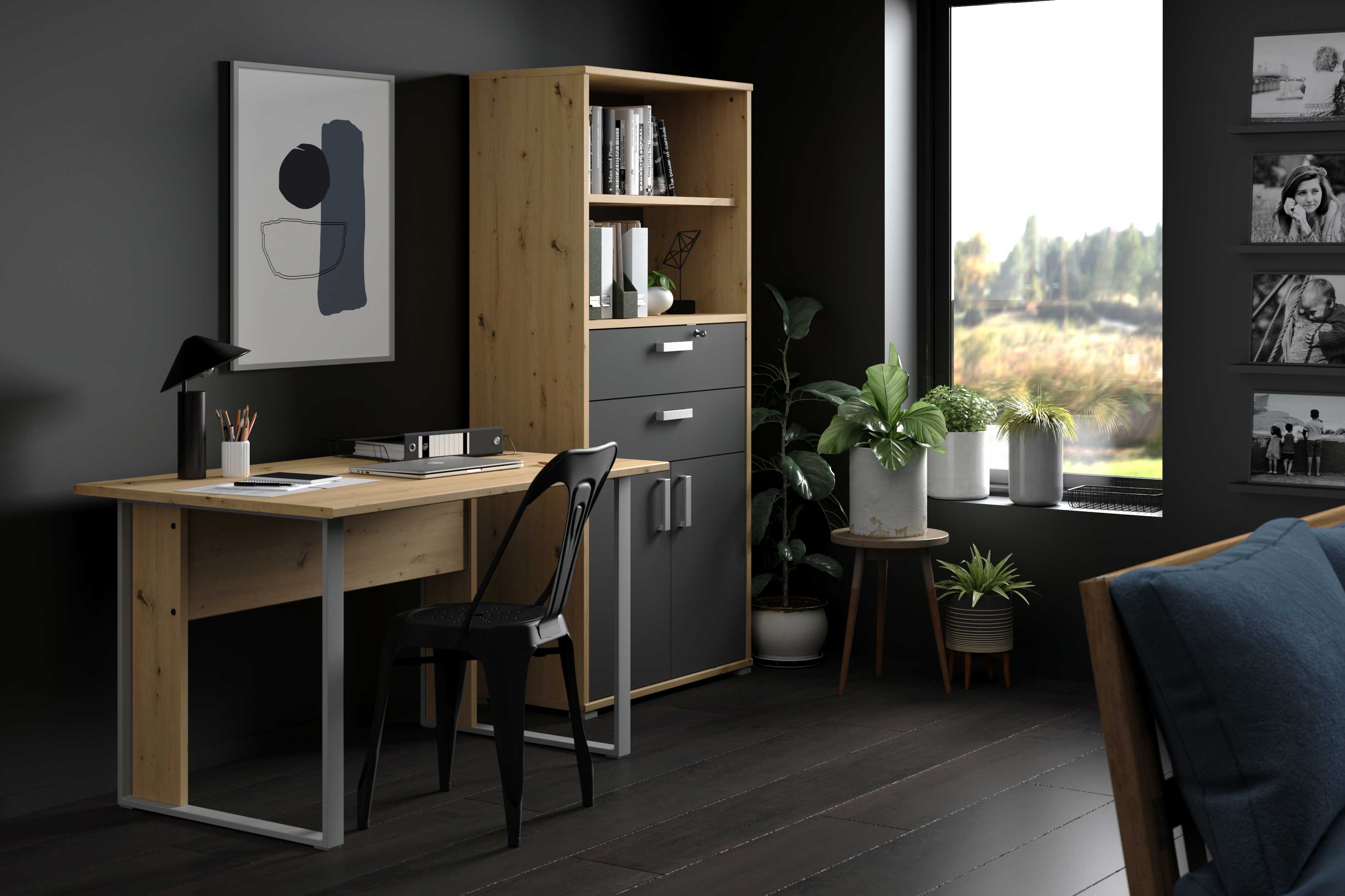 Bureau The Office 120cm - chêne artisan - Image 4