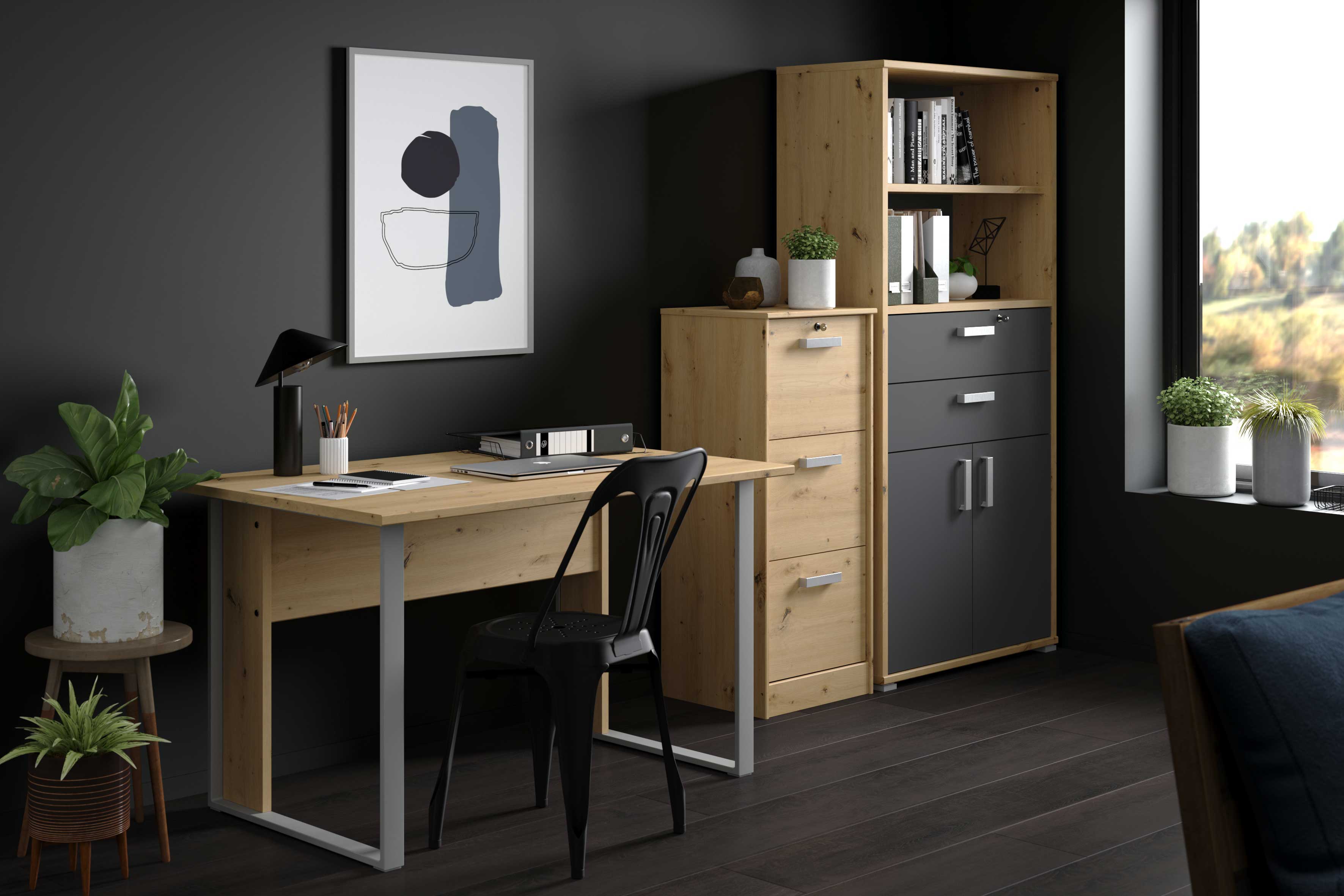 Bureau The Office 120cm - chêne artisan - Image 5