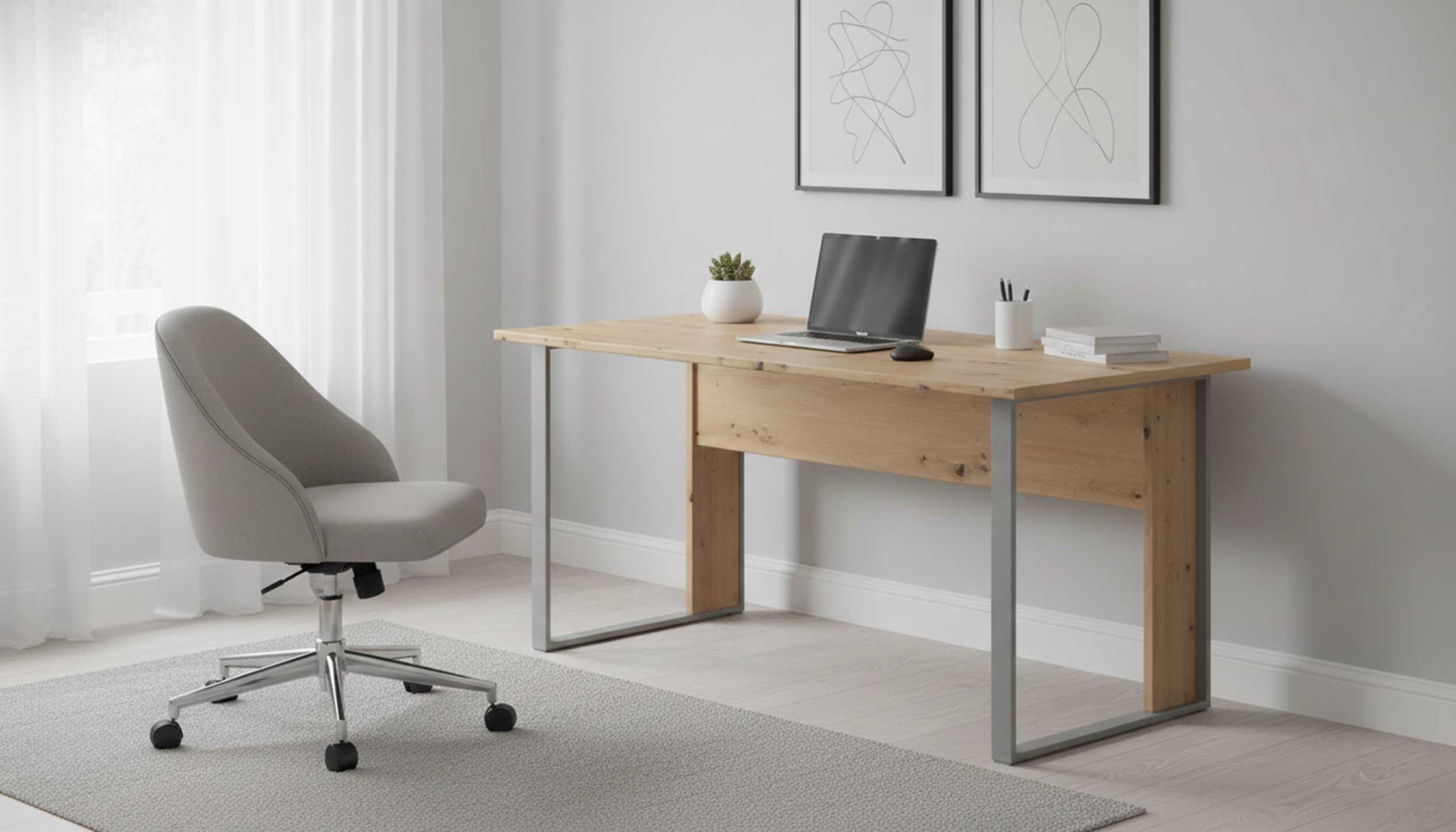 Bureau The Office 150cm - chêne artisan - Image 5