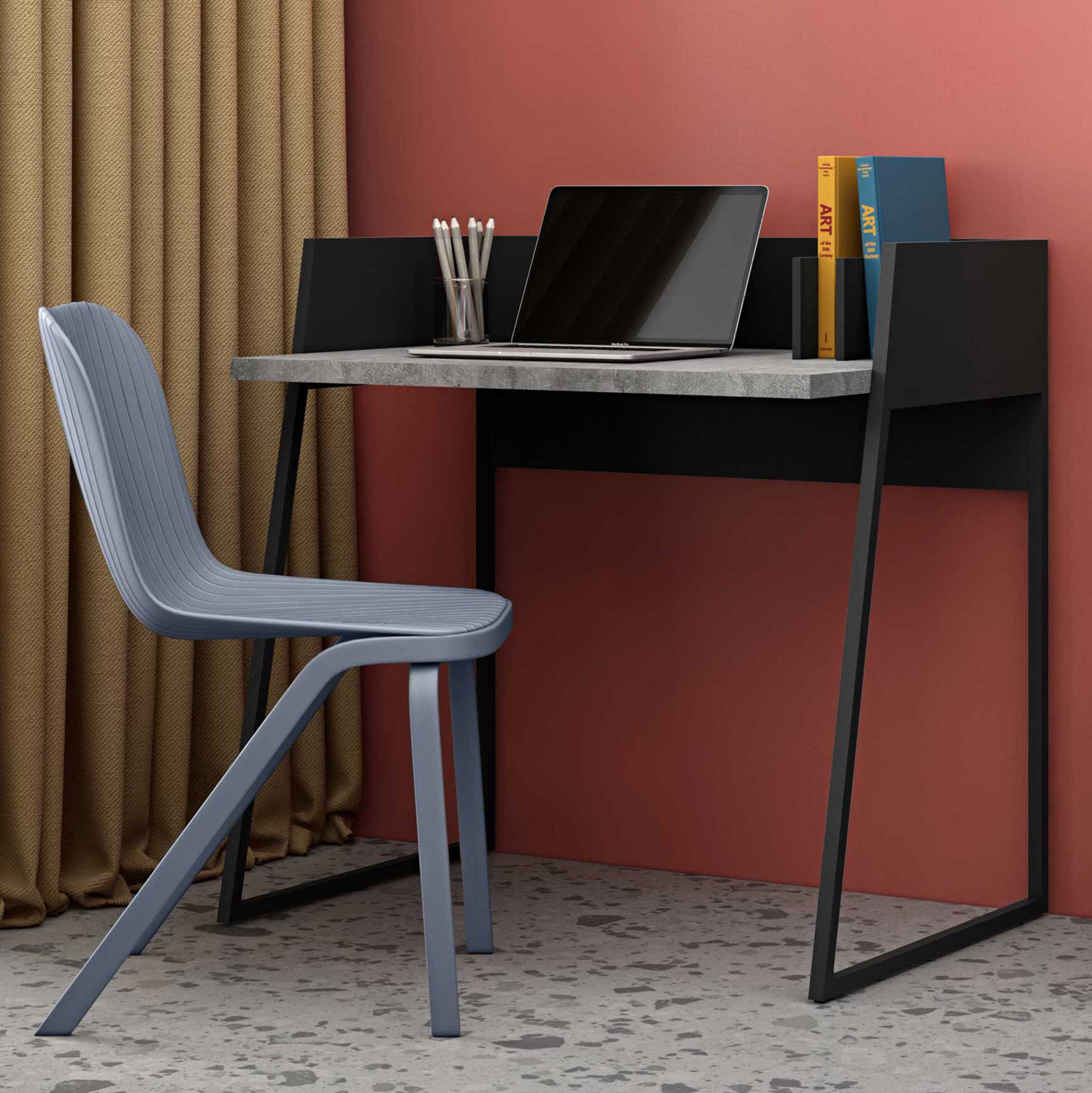 Bureau Volta 90cm - noir/béton - Image 1