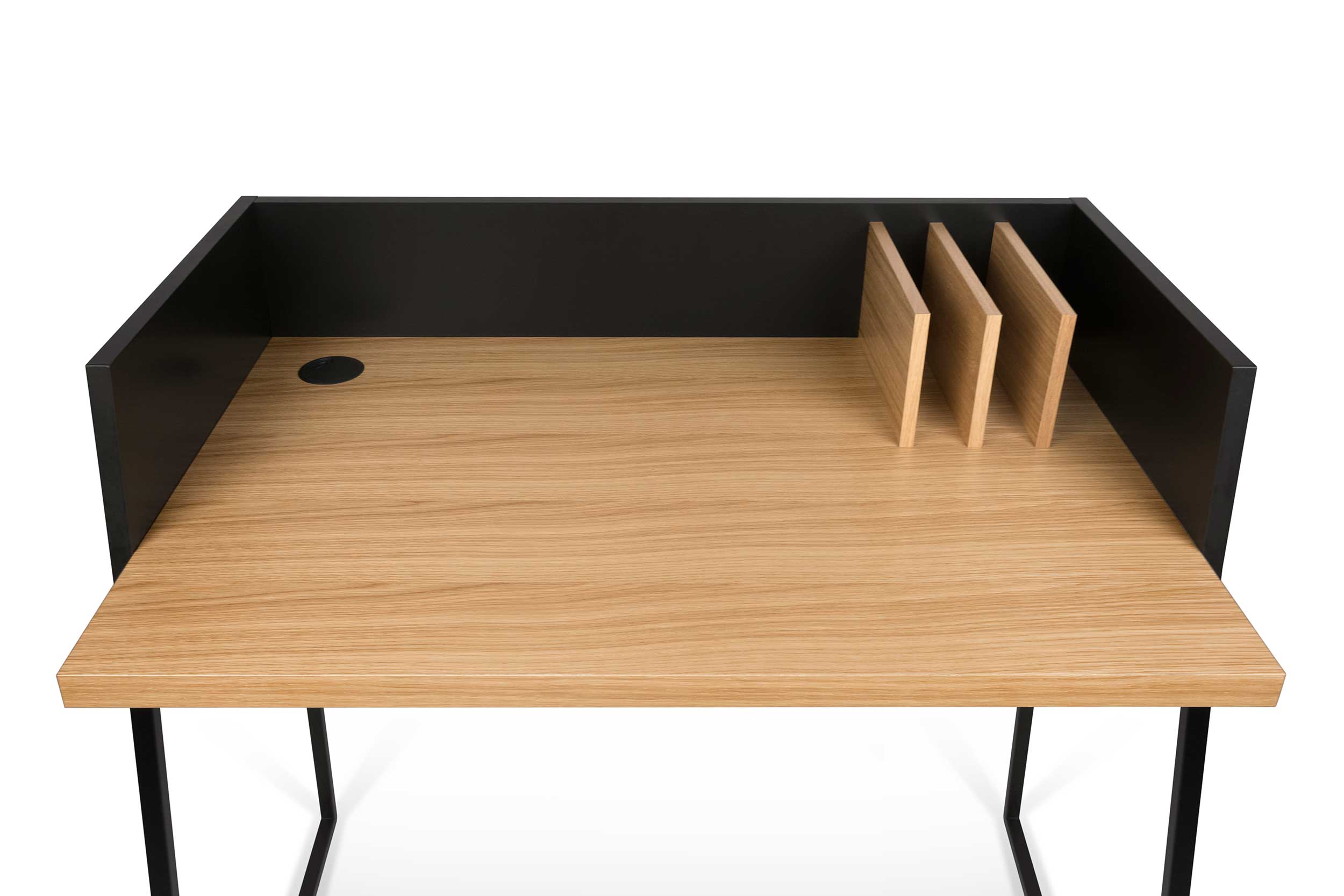 Bureau Volta 90cm - noir/chêne - Image 6