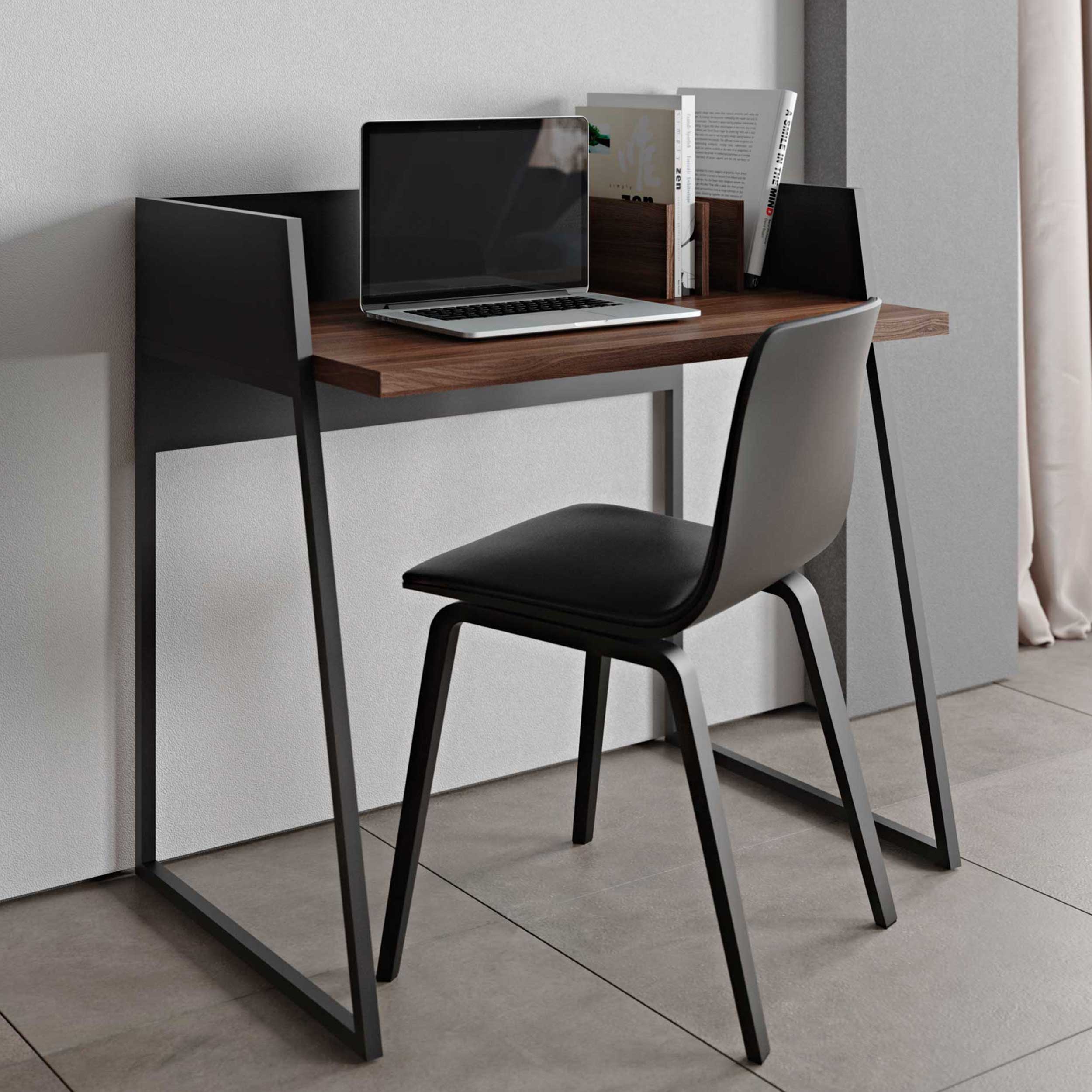 Bureau Volta 90cm - noir/noyer