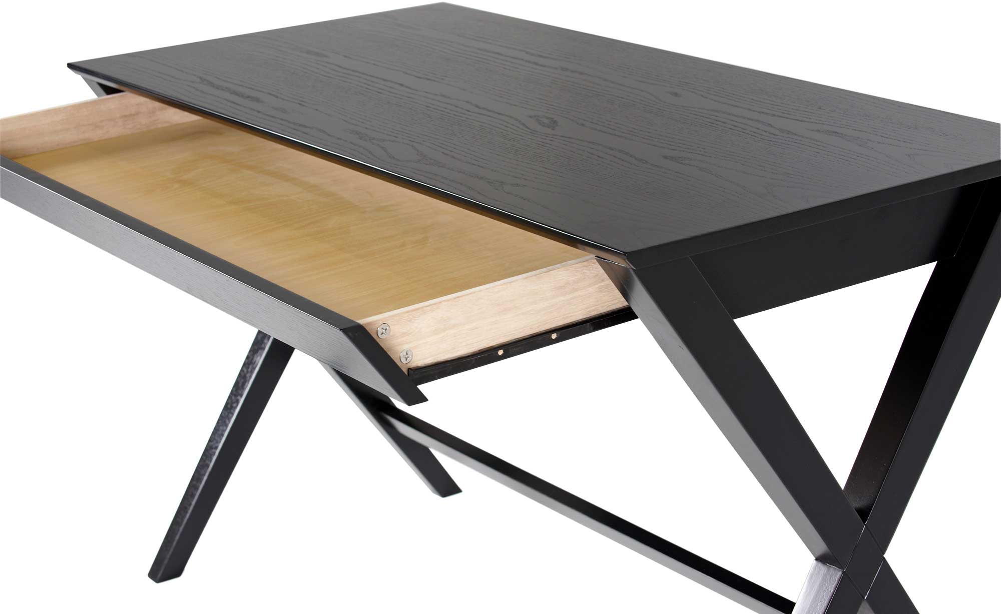 Bureau Wami 120cm, 1 tiroir - noir - Image 2