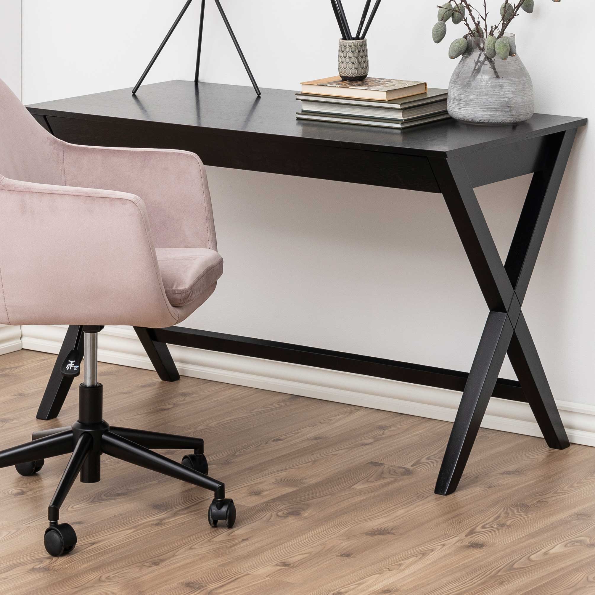 Bureau Wami 120cm, 1 tiroir - noir