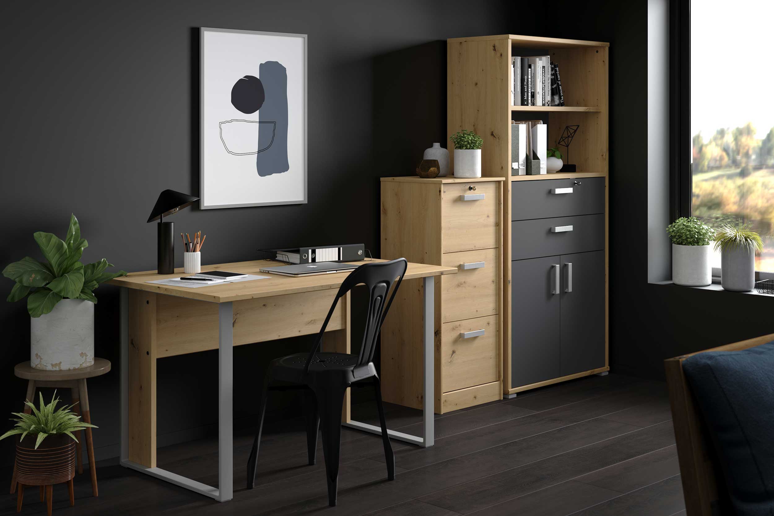 Caisson à 3 tiroirs Marri - chêne - Image 3