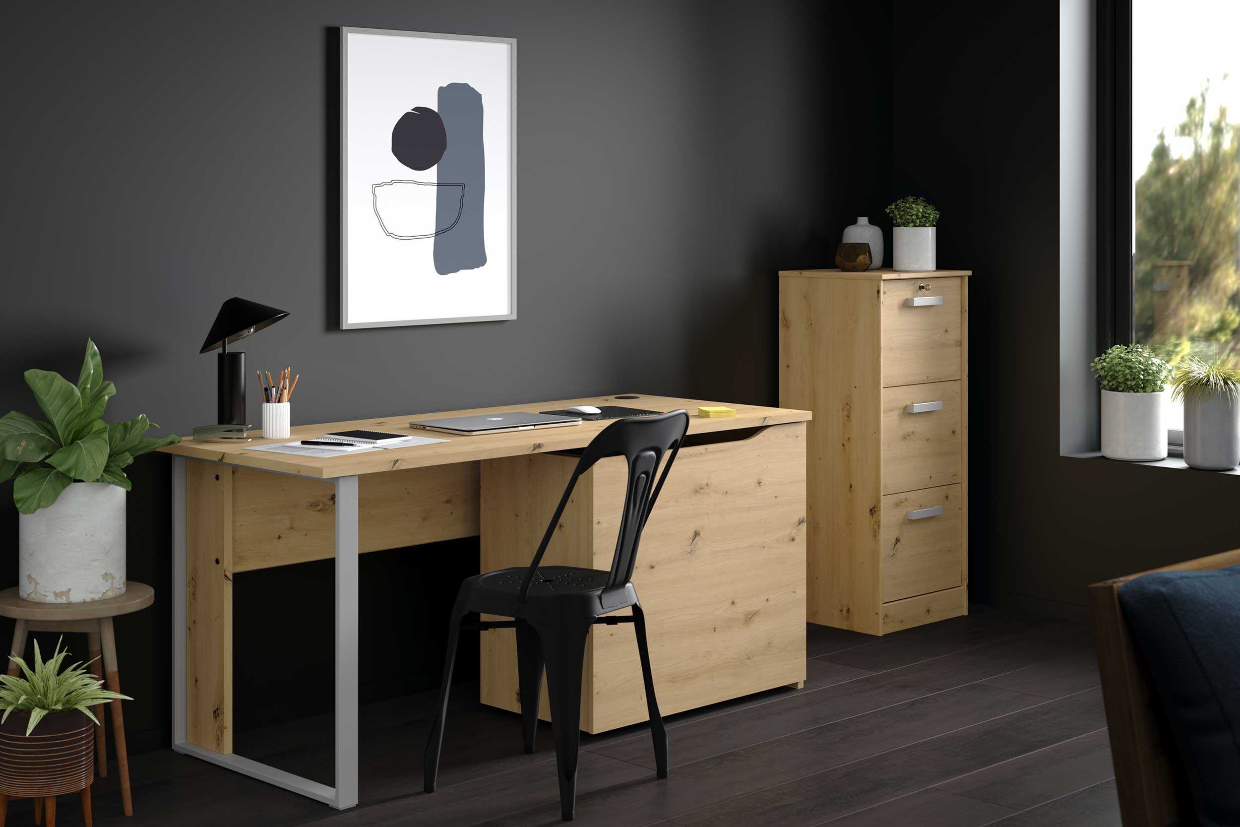 Caisson à 3 tiroirs Marri - chêne - Image 4