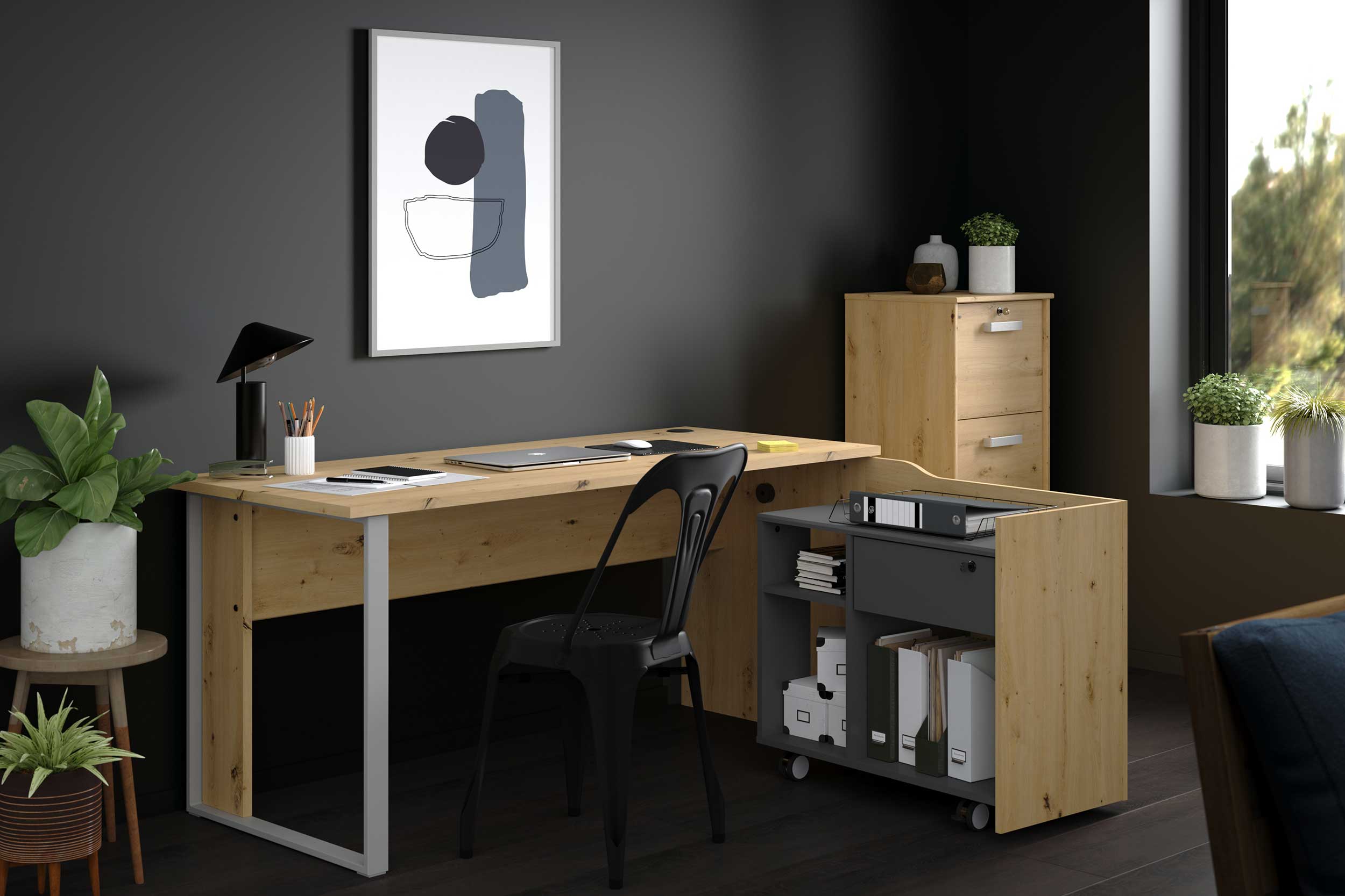 Caisson à 3 tiroirs Marri - chêne - Image 6