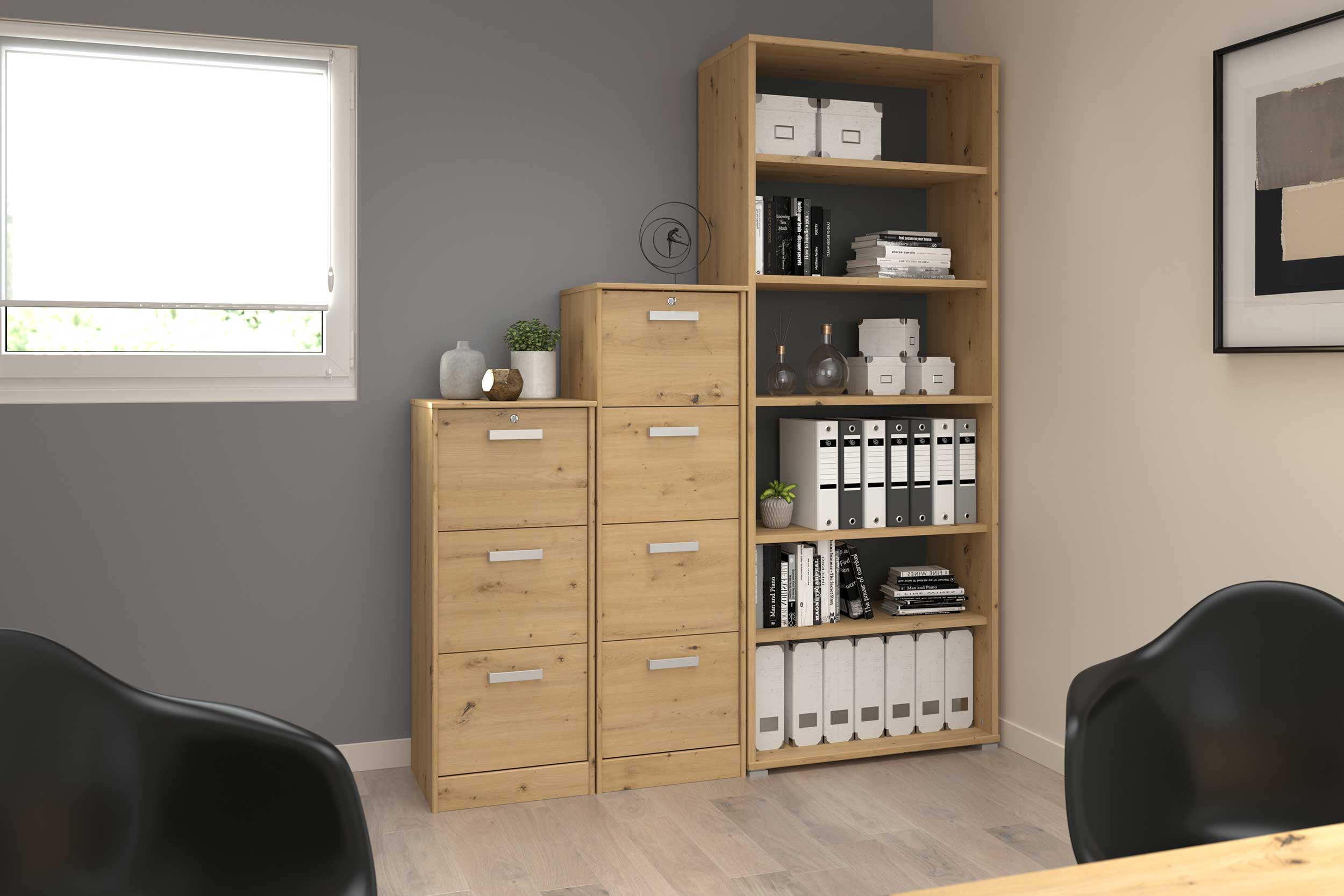 Caisson à 3 tiroirs Marri - chêne - Image 8