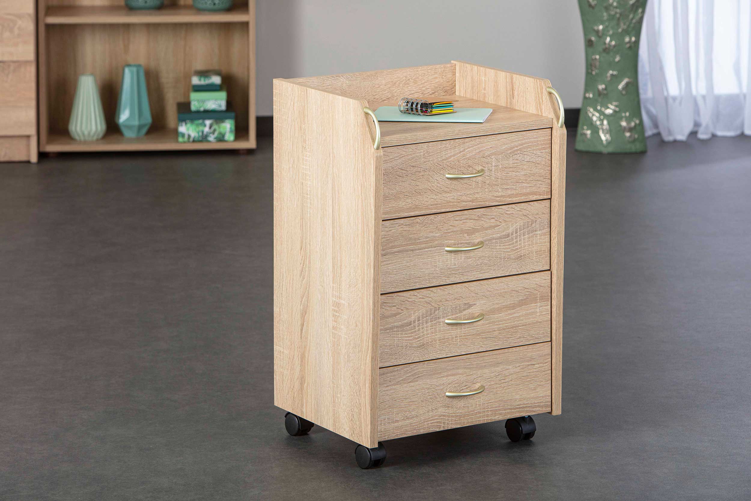 Caisson à tiroirs Frits avec quatre tiroirs - chêne sonoma - Image 12