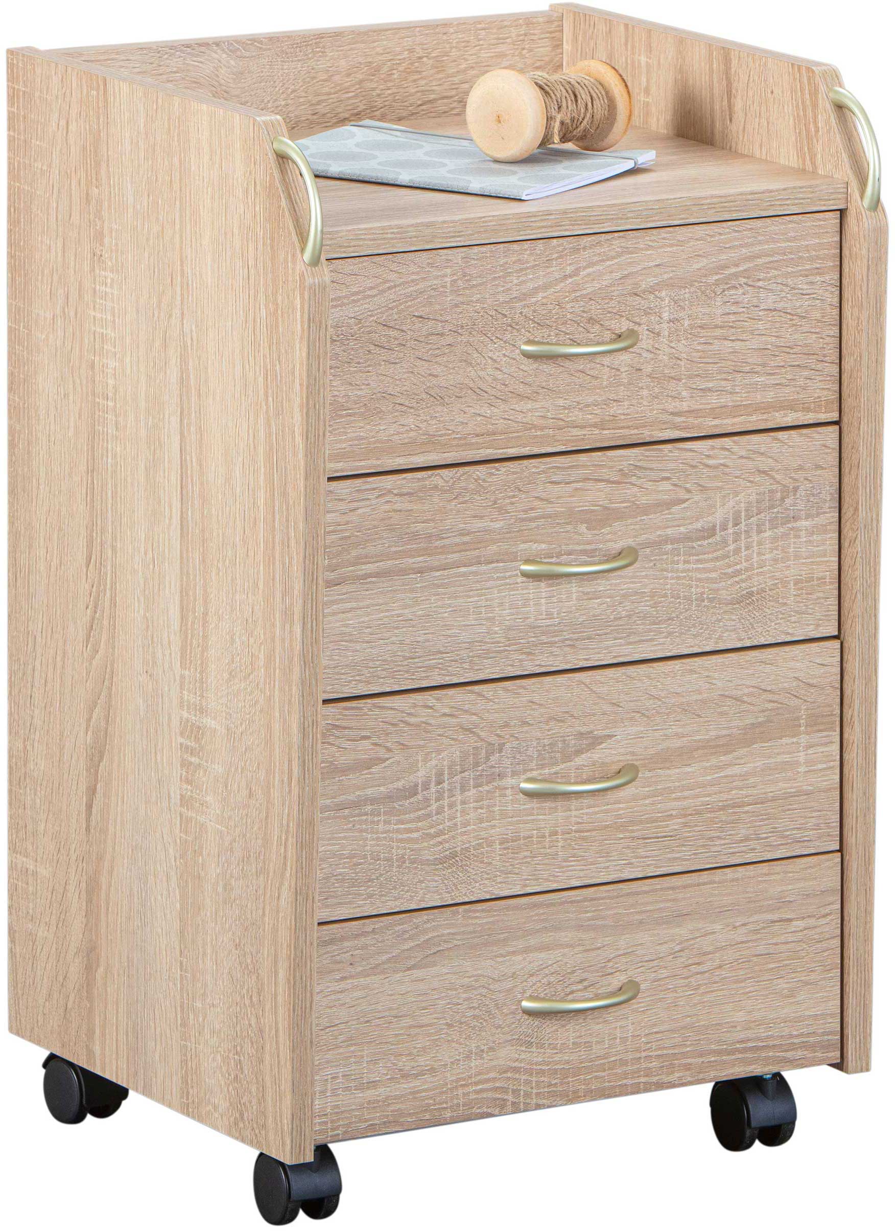 Caisson à tiroirs Frits avec quatre tiroirs - chêne sonoma - Image 6