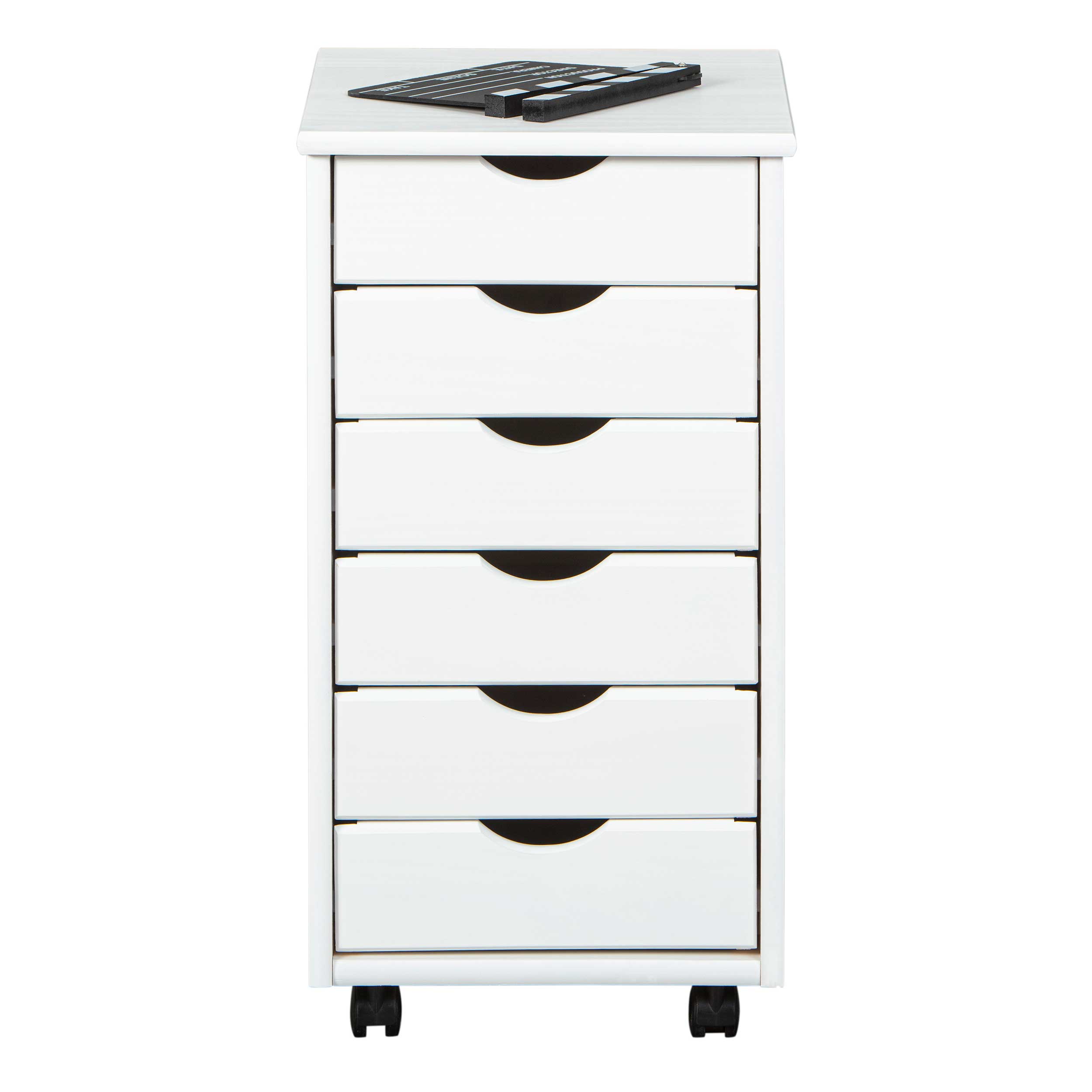 Caisson à tiroirs Lena bois avec roulettes - blanc - Image 3