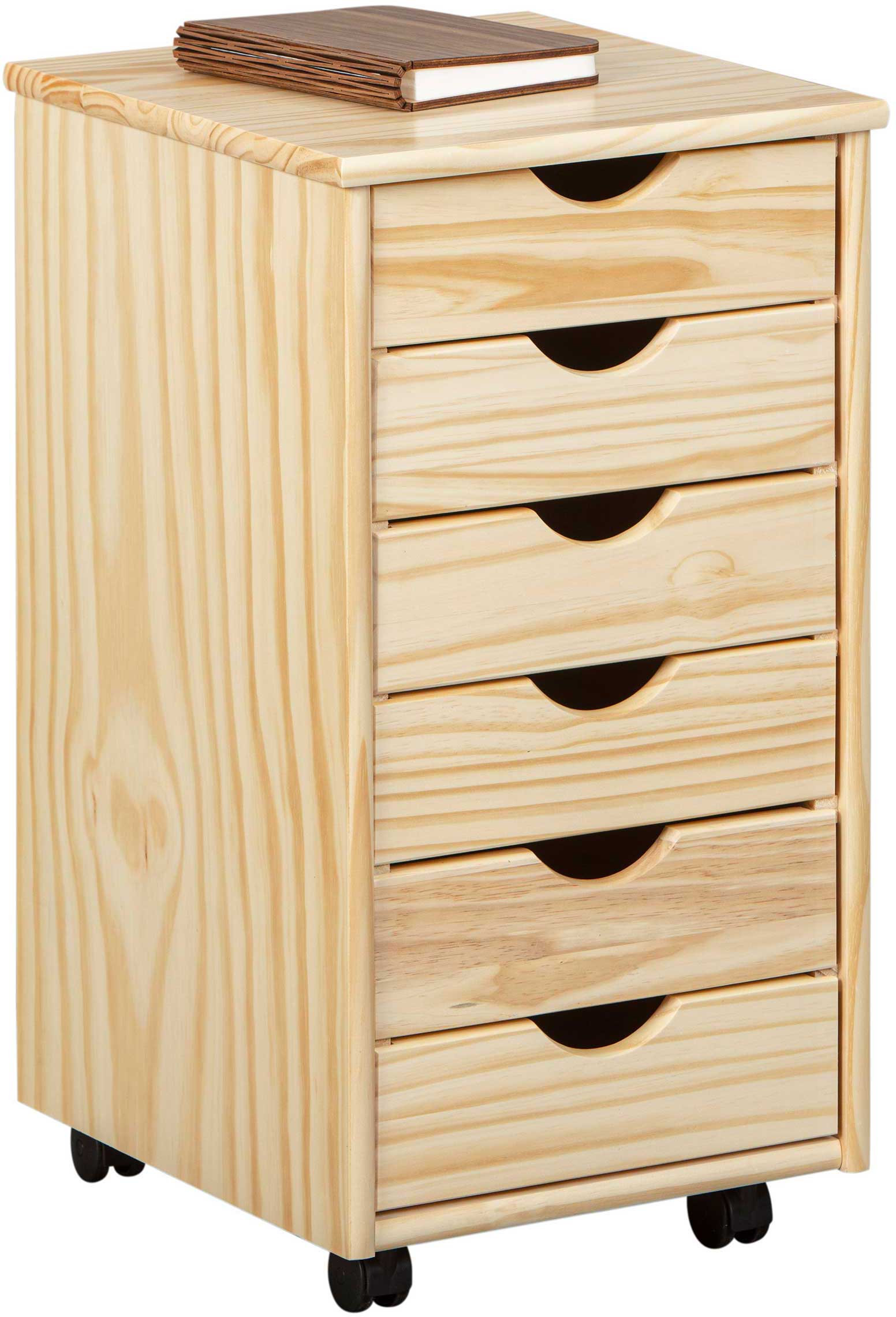 Caisson à tiroirs Lena bois avec roulettes - pin - Image 2