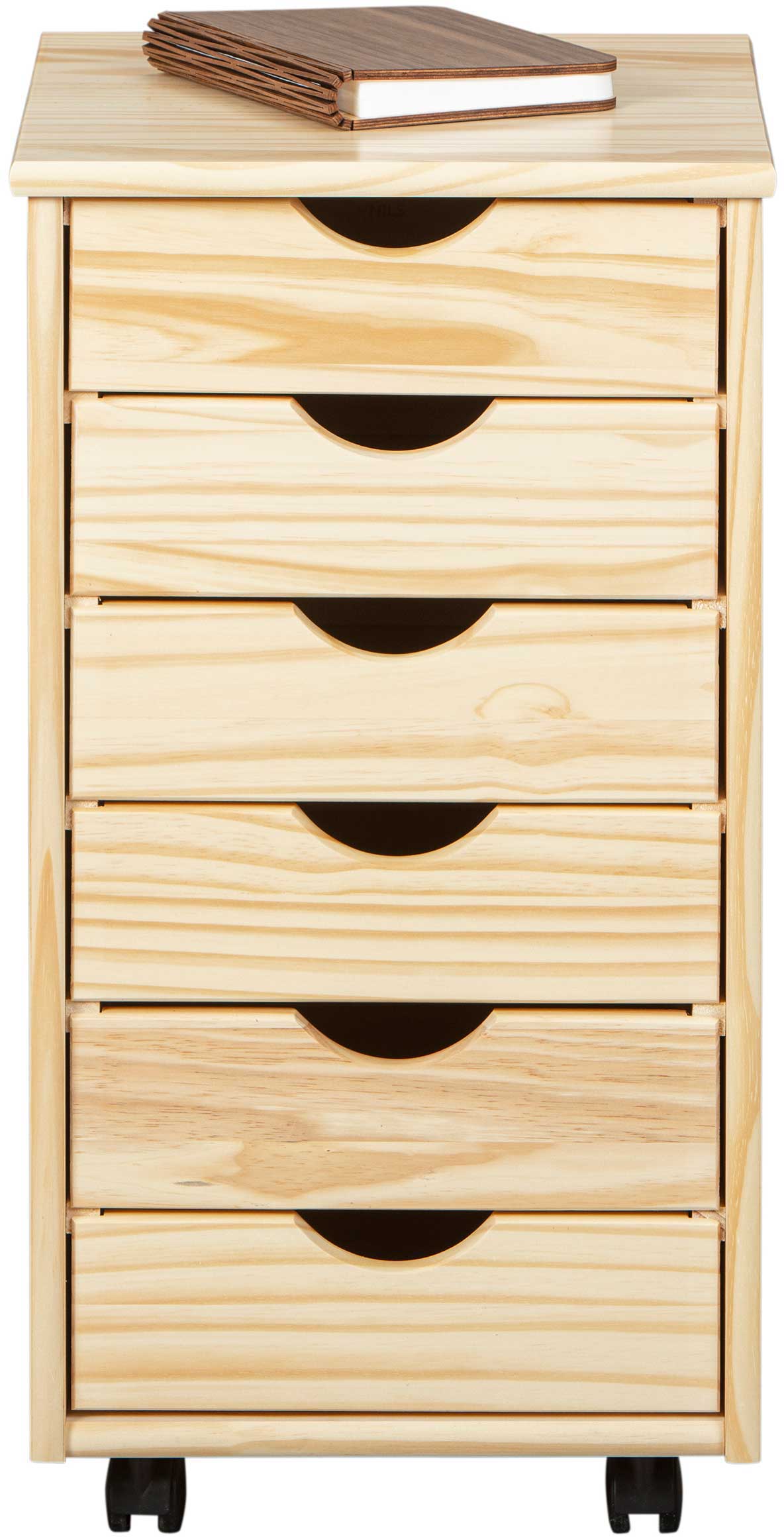 Caisson à tiroirs Lena bois avec roulettes - pin - Image 4