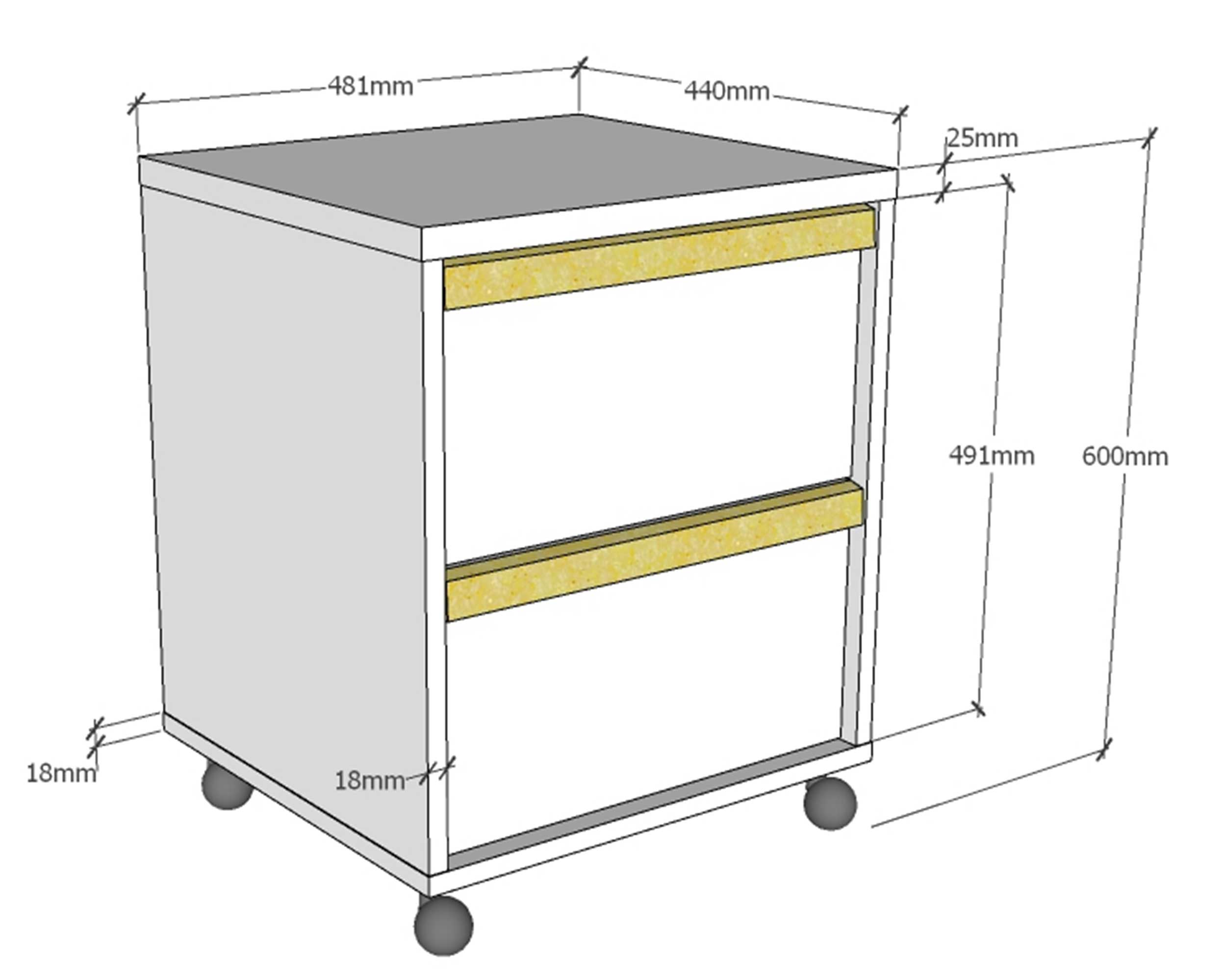 Caisson à tiroirs London - blanc - Image 2