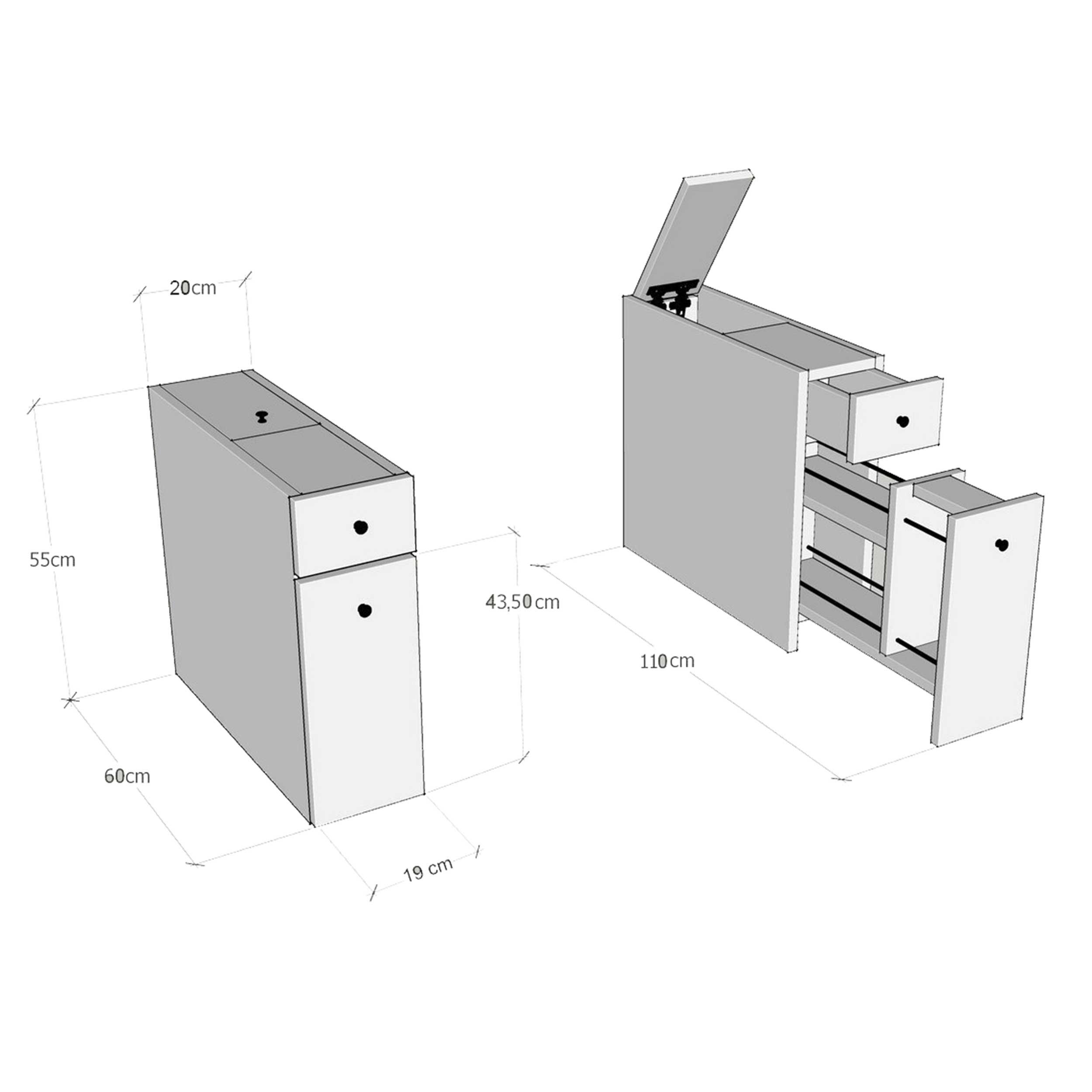 Calencia Meuble de salle de bain | 100 % MÉLAMINE | Anthracite - Image 3