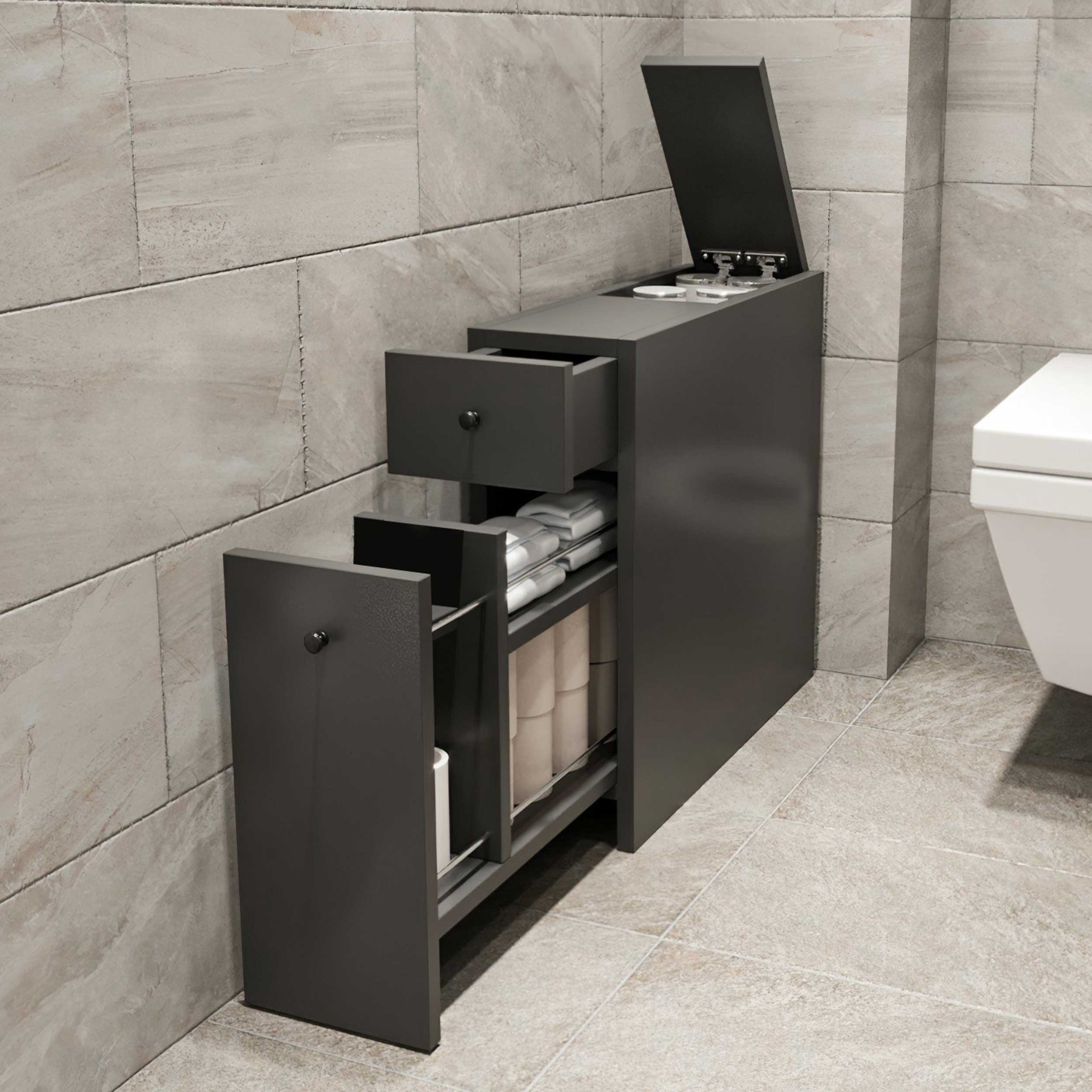 Calencia Meuble de salle de bain | 100 % MÉLAMINE | Anthracite