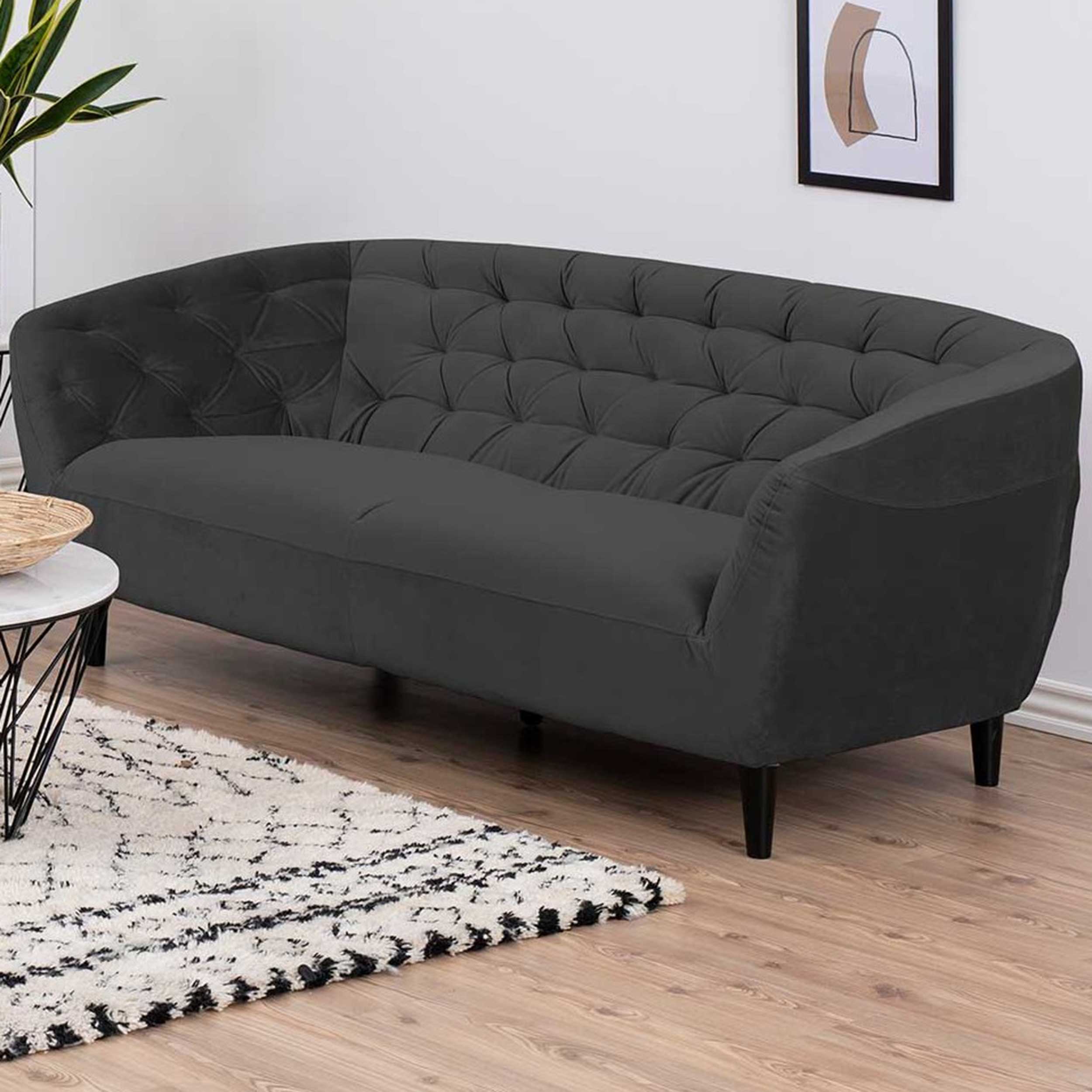 Canapé 3 places Isiah - gris foncé